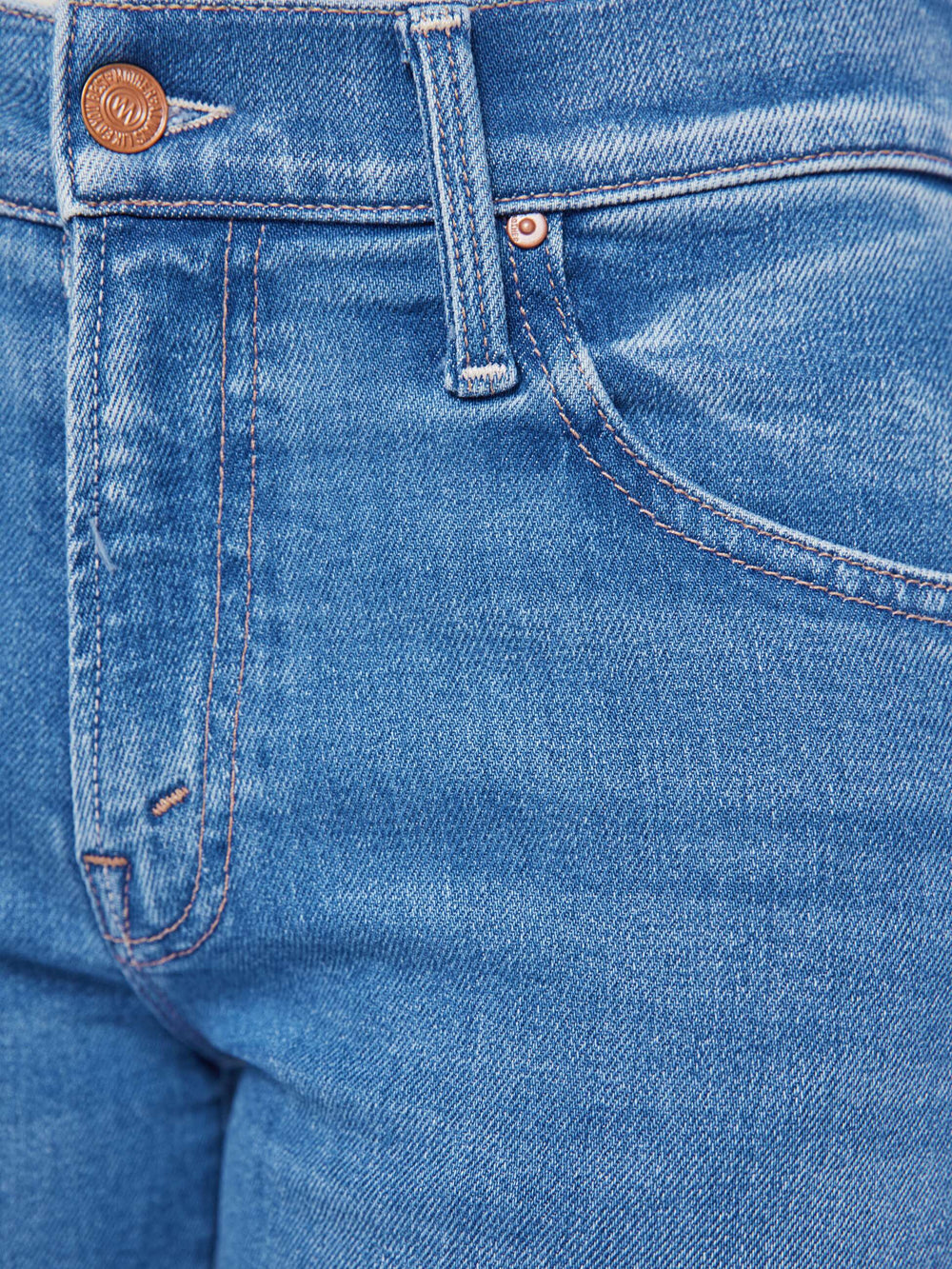Women PETITES The Lil Mid Rise Rambler Zip Ankle | Mother Denim Blue (Medium)