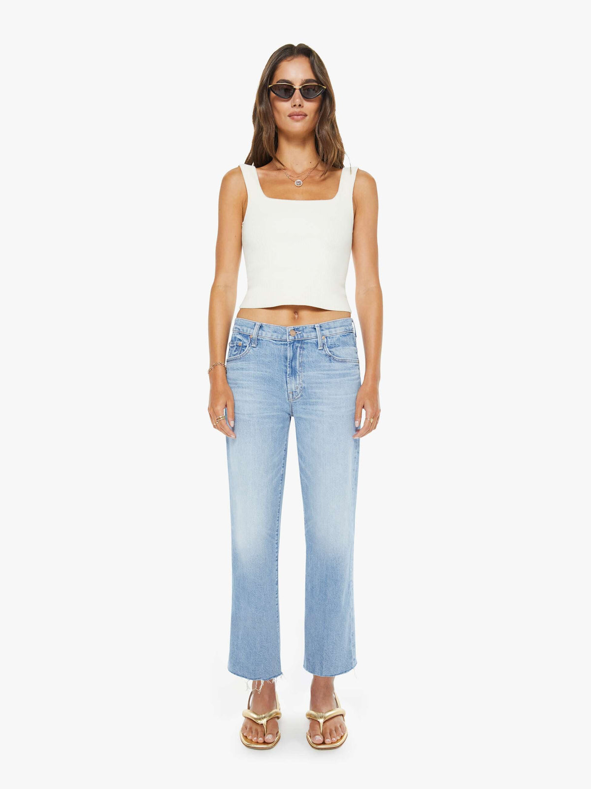 Women The Mid Rise Rambler Zip Ankle Fray | Mother Denim Comeback Kid