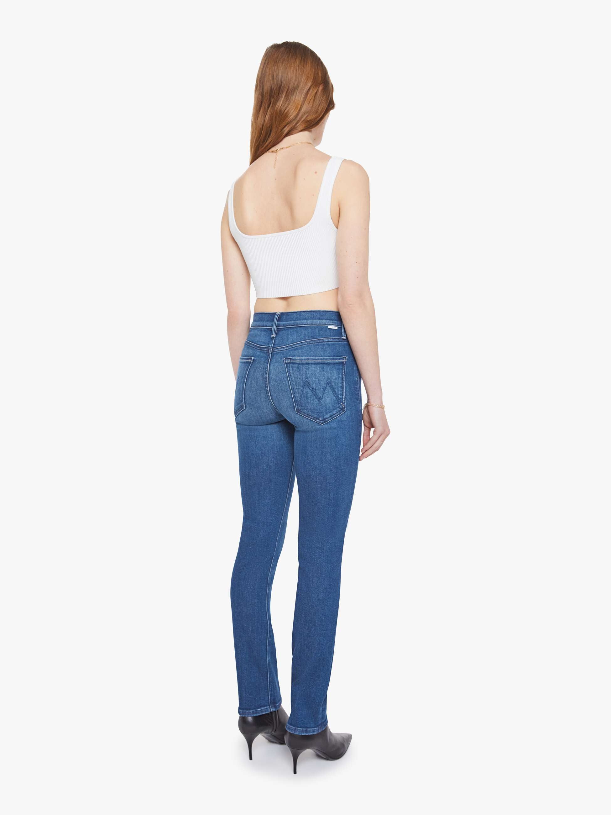 Women The Mid Rise Dazzler Hover | Mother Denim Blue (Navy)