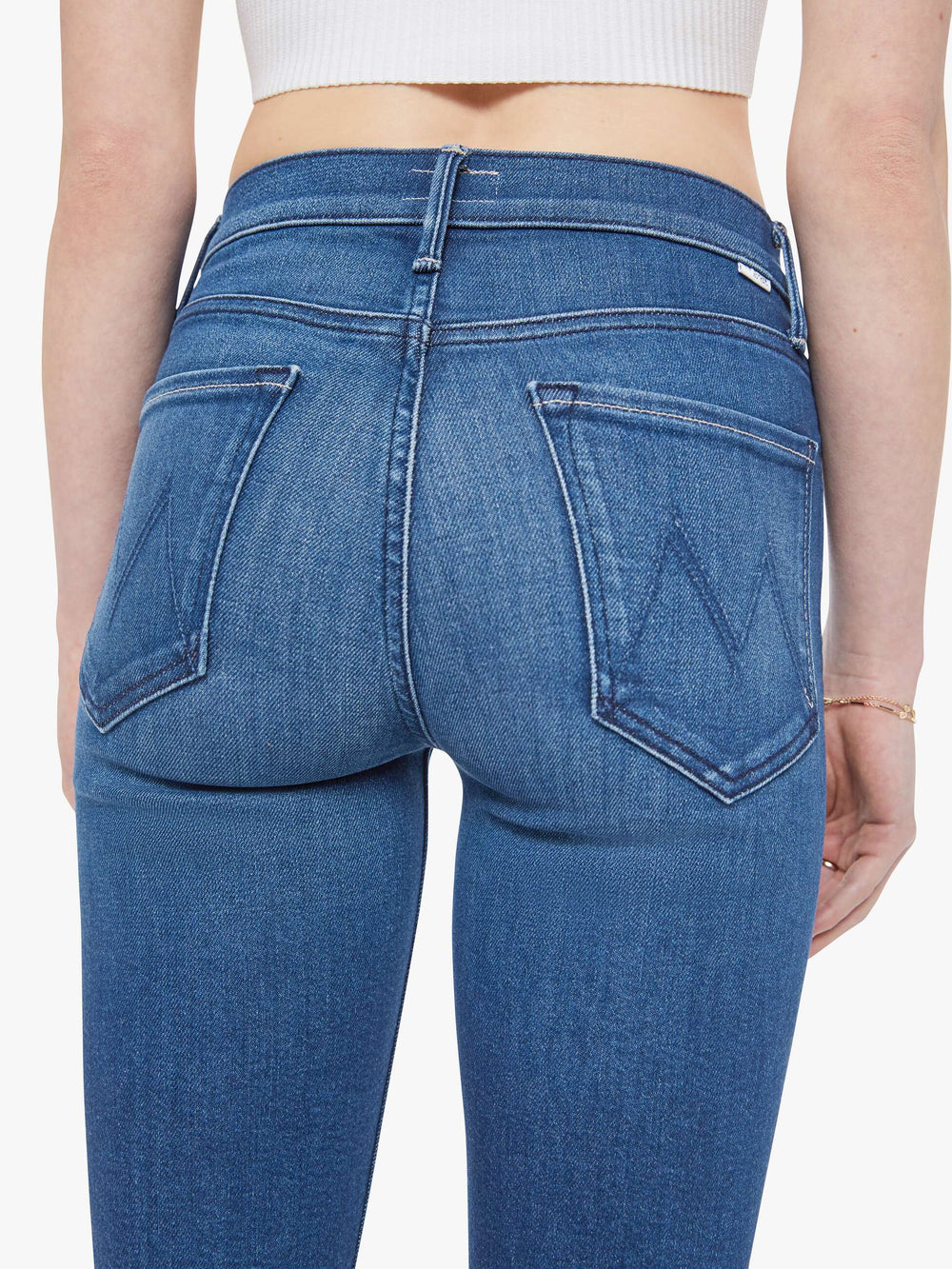 Women The Mid Rise Dazzler Hover | Mother Denim Blue (Navy)