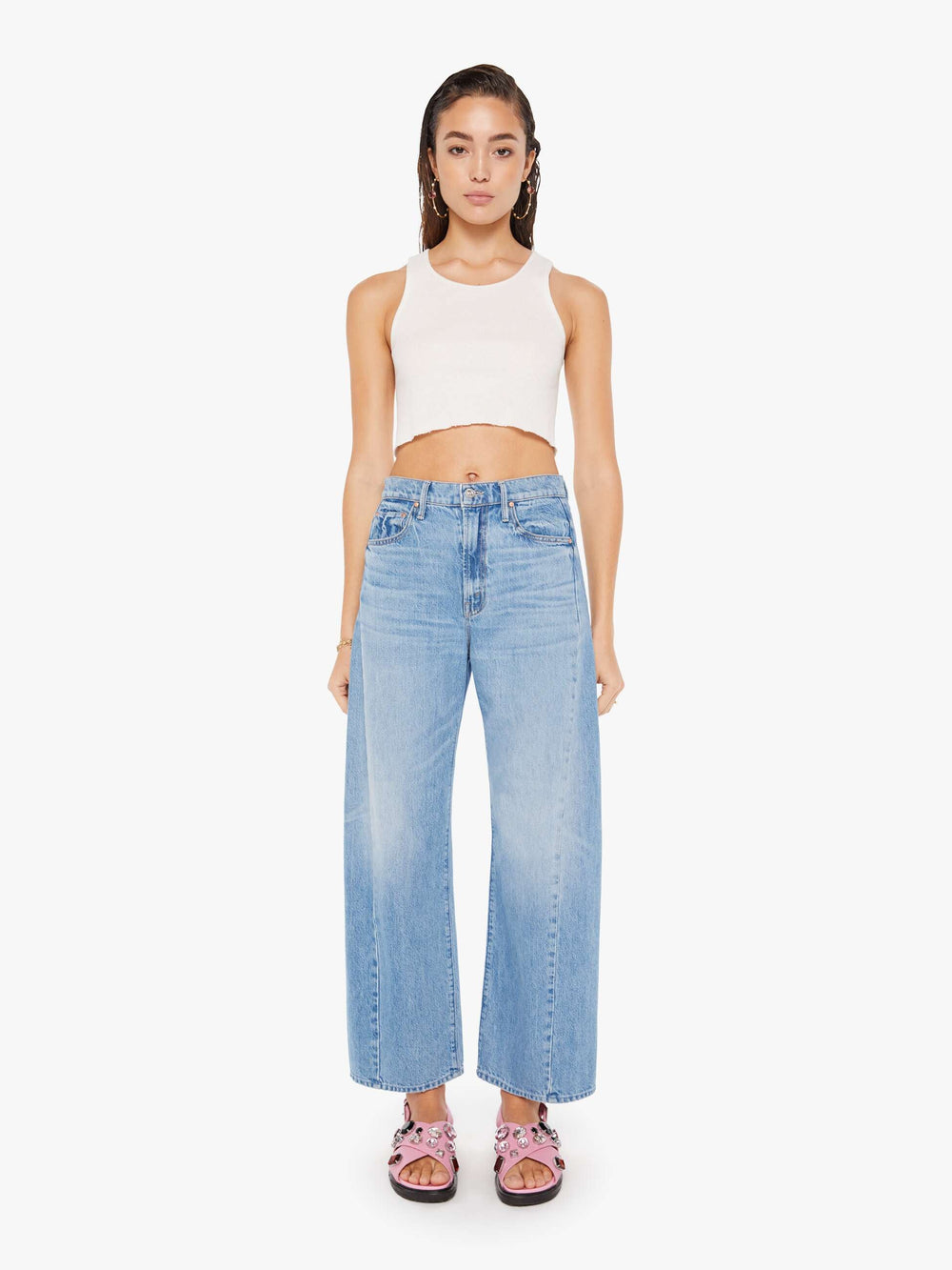 Women THE HALF-PIPE FLOOD MATERIAL GIRL | Mother Denim Blue (Light-Pastel)