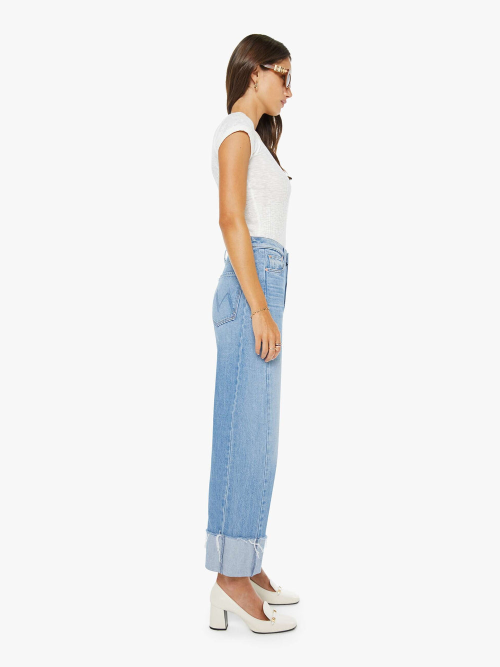 Women The Half-Pipe Ankle Cuff Fray | Mother Denim Blue (Medium)