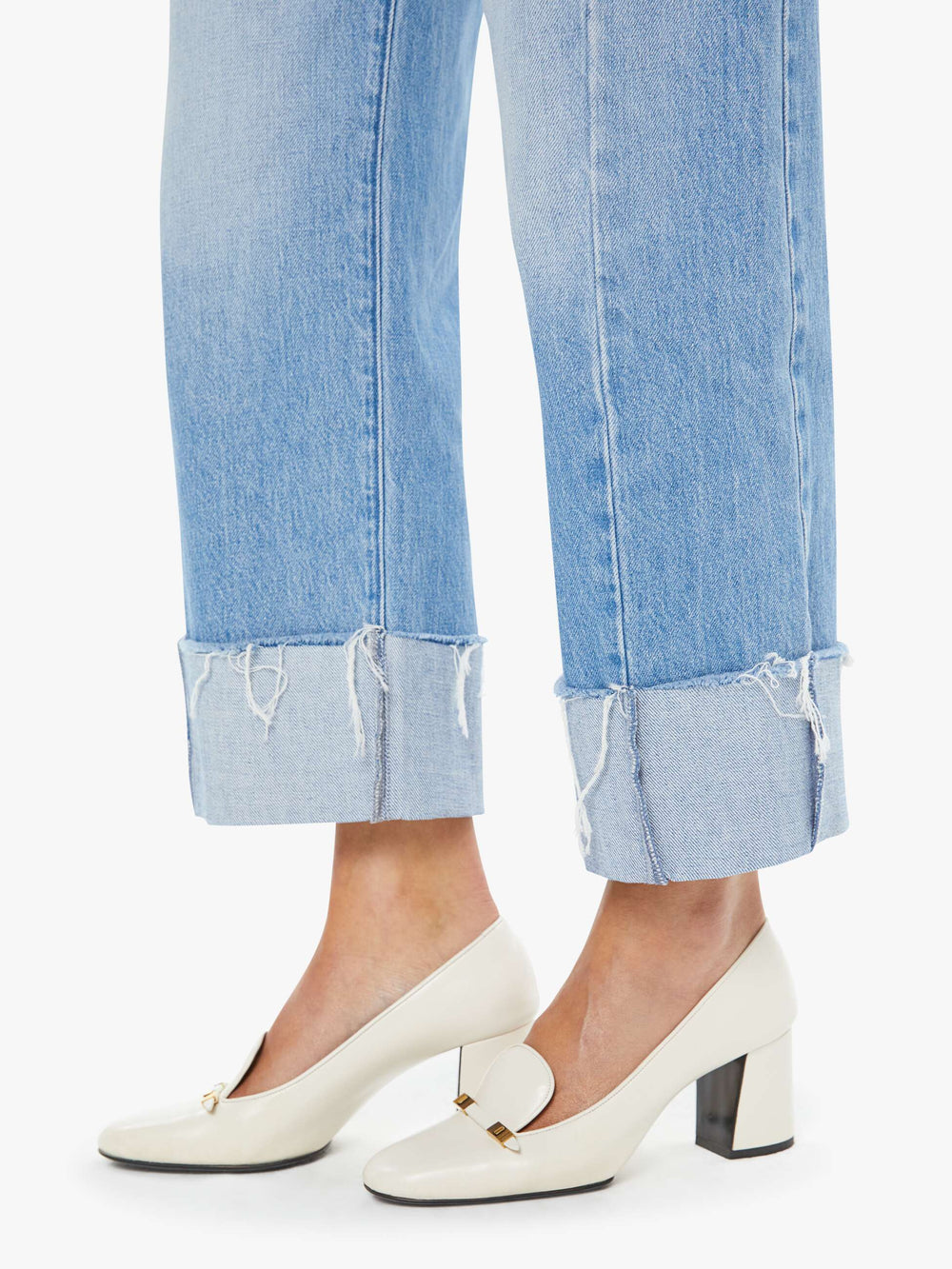 Women The Half-Pipe Ankle Cuff Fray | Mother Denim Blue (Medium)