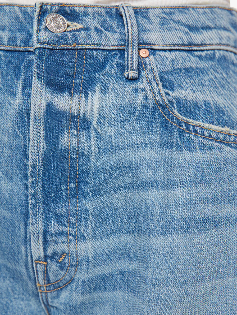 Women The Fringe Half-Pipe Button Sneak | Mother Denim Blue (Medium)