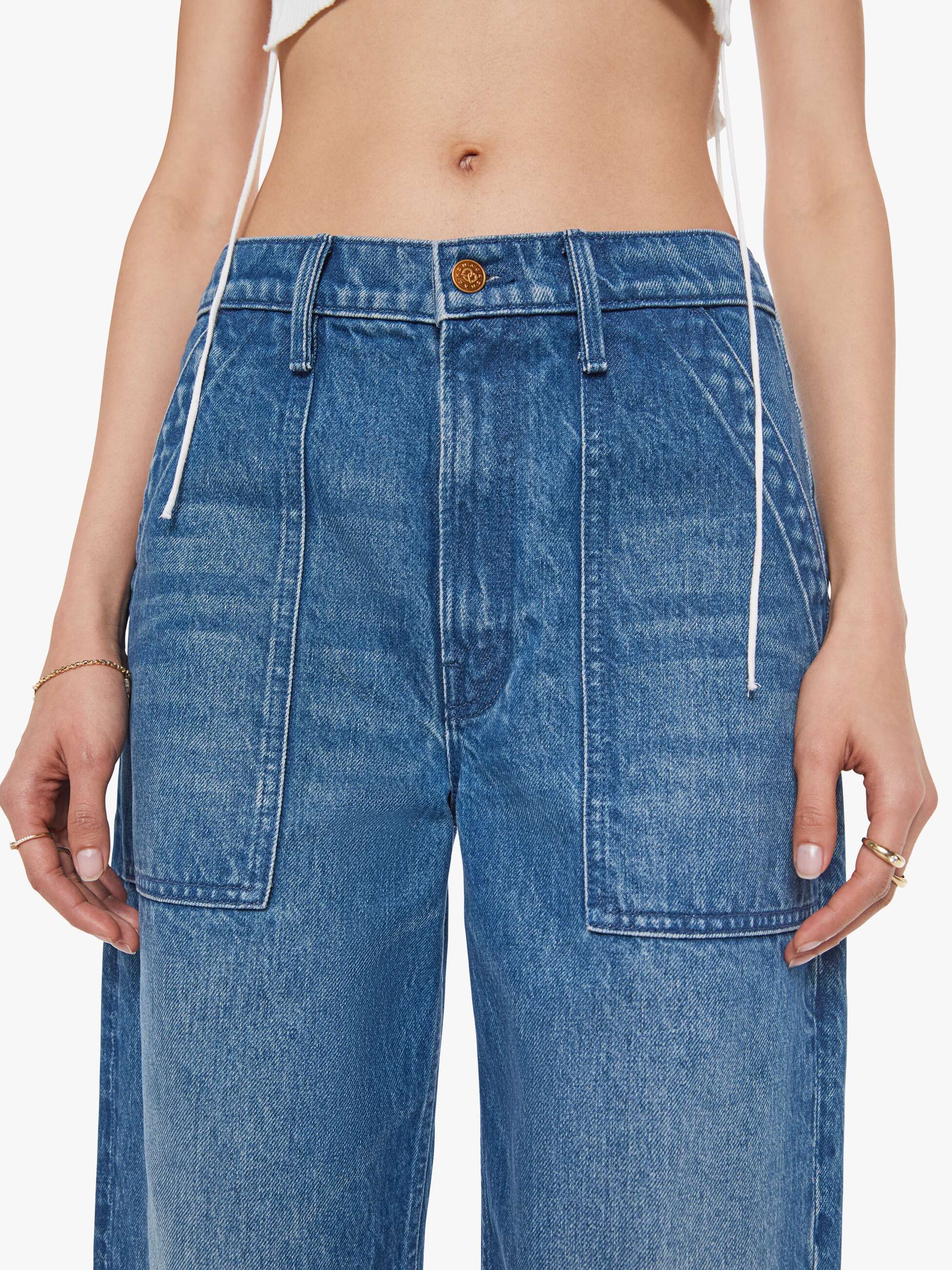 Women SNACKS! The Peeler Jogger Ankle | Mother Denim Blue (Medium)