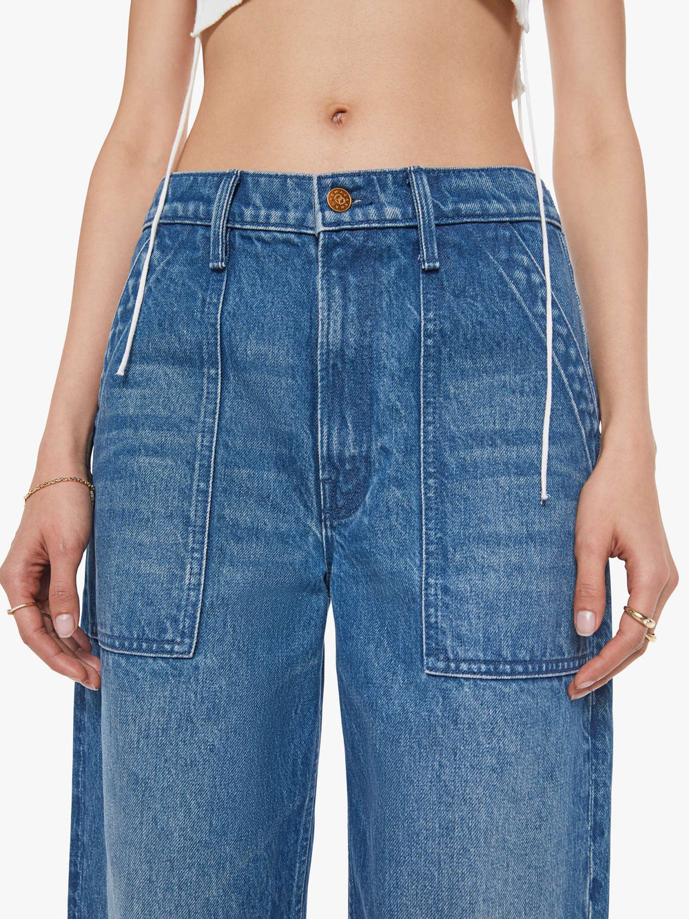 Women SNACKS! The Peeler Jogger Ankle | Mother Denim Blue (Medium)