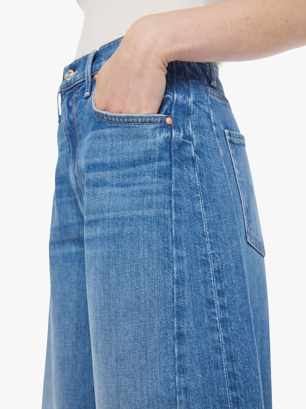 Women The Pipe-Dream Zip Ankle | Mother Denim Blue (Medium)
