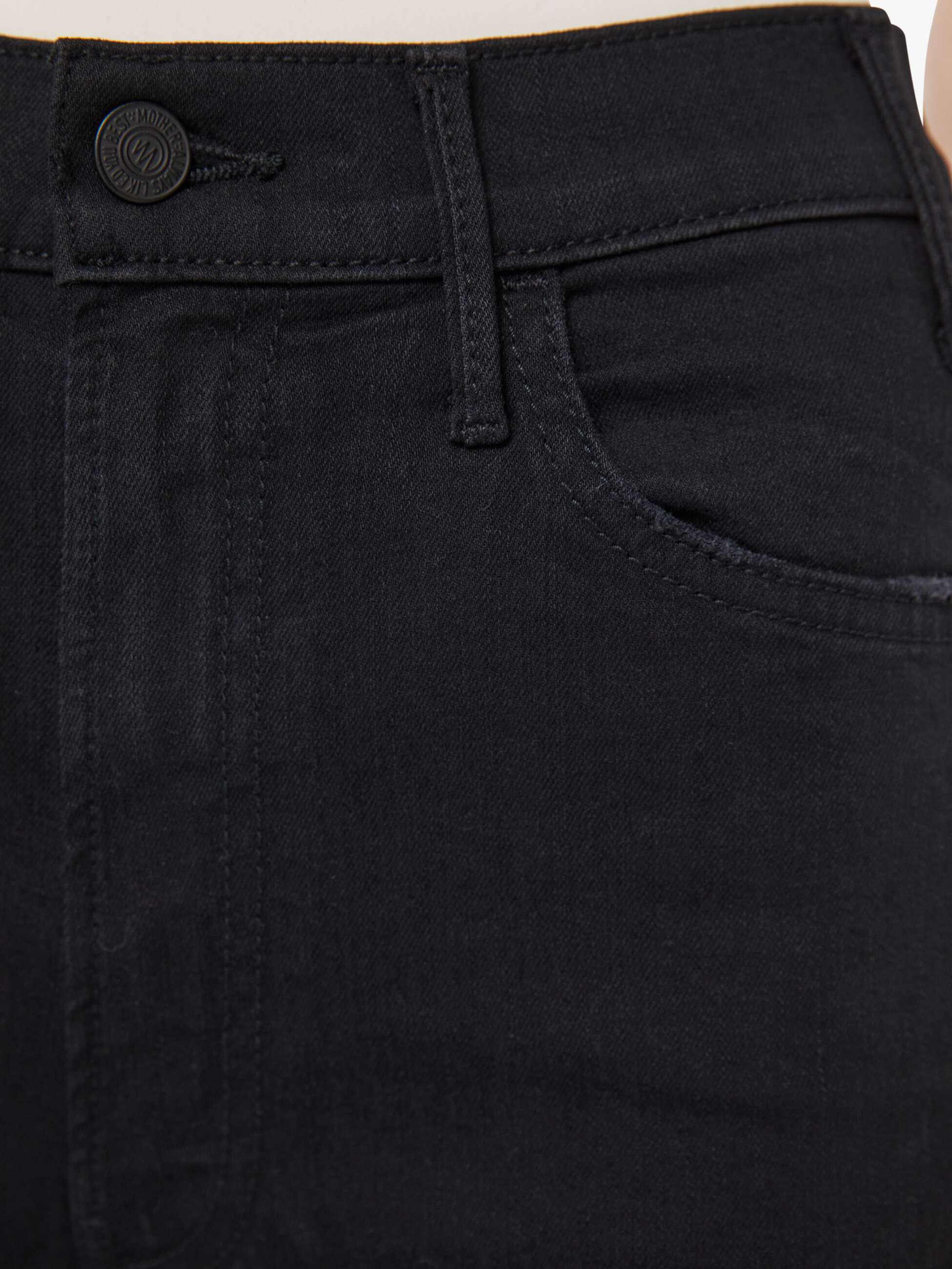 Women The Hustler Ankle Fray | Mother Denim Black