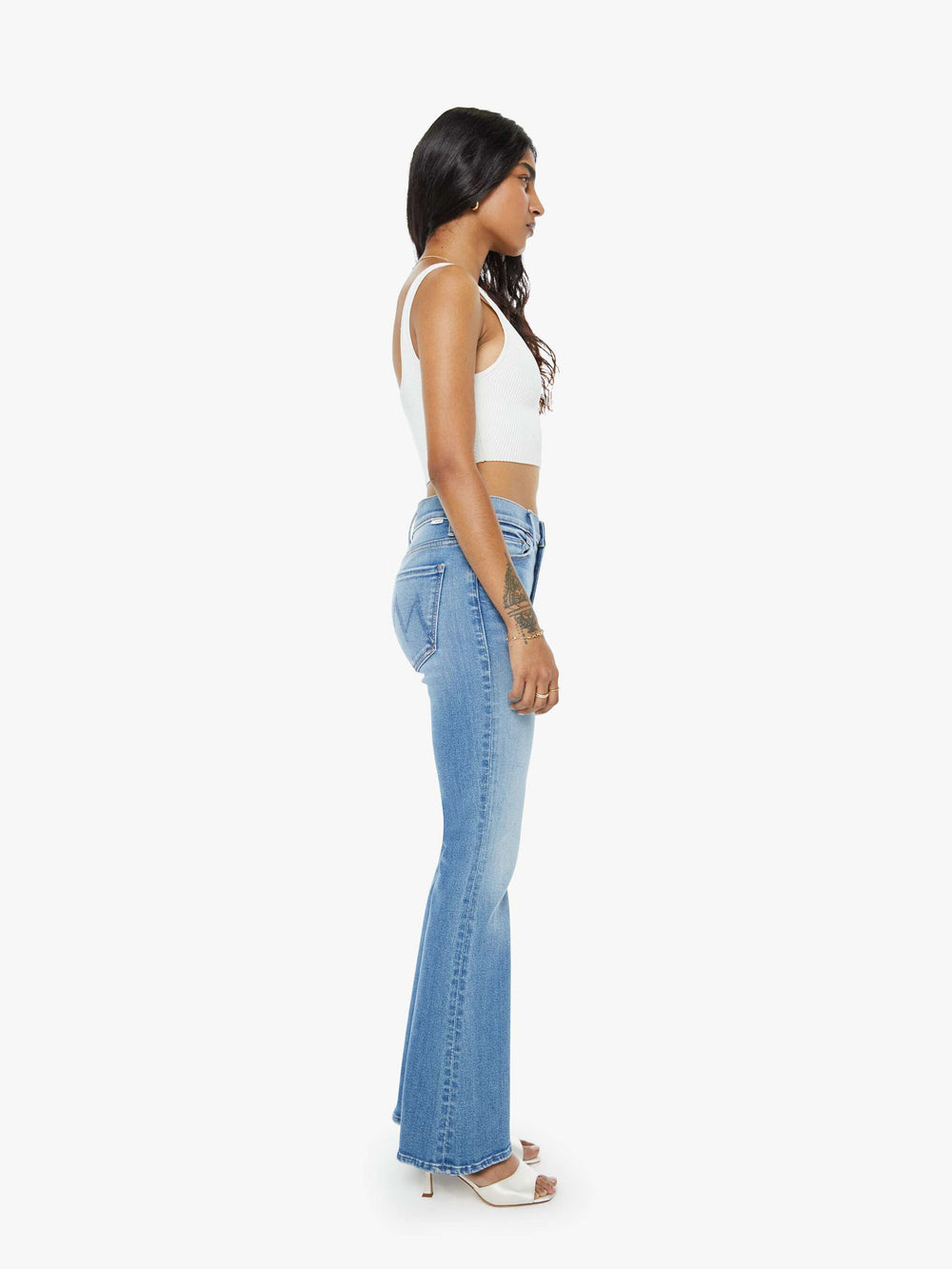 Women PETITES The Lil Weekender | Mother Denim Blue (Medium)