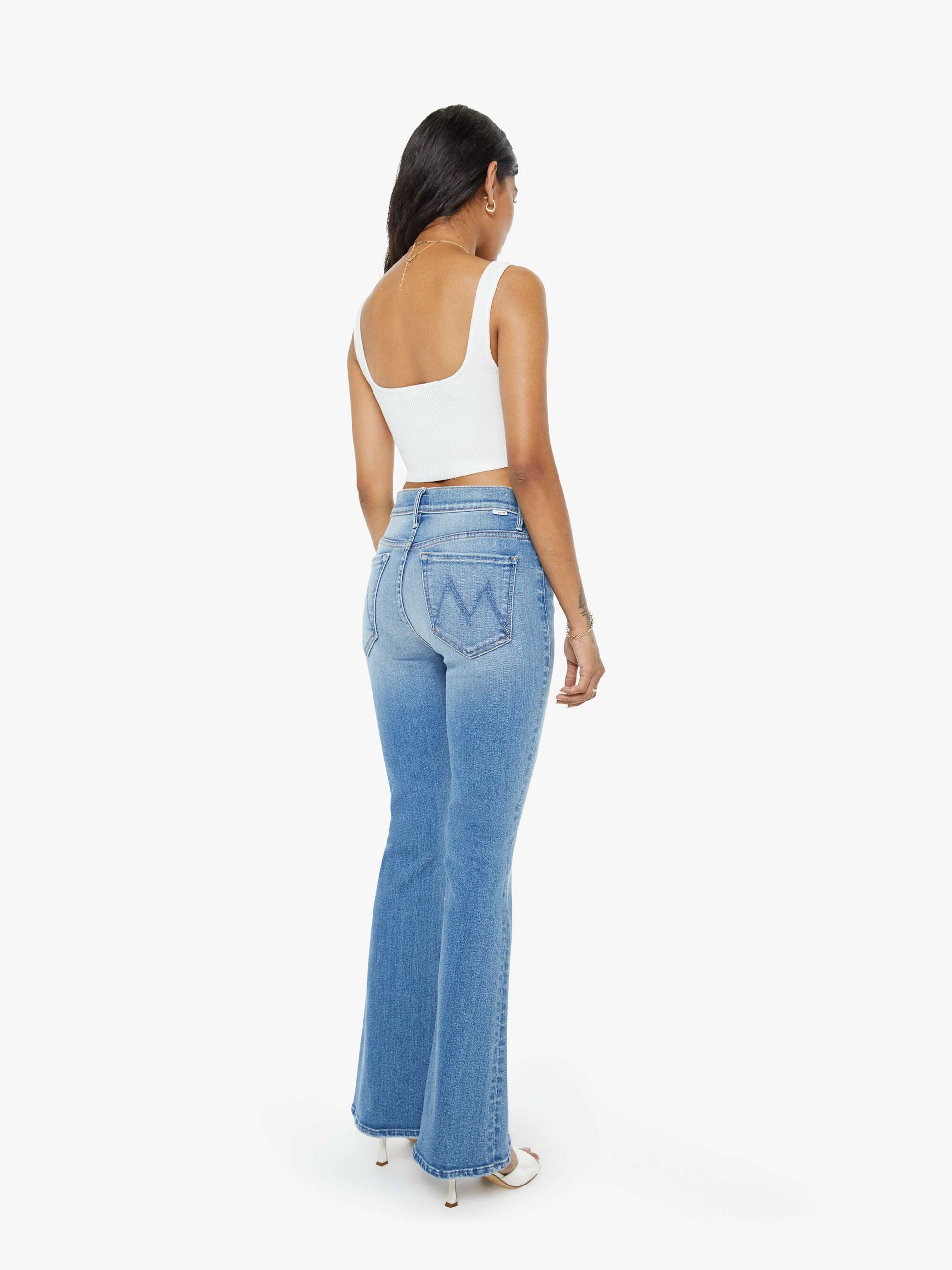 Women PETITES The Lil Weekender | Mother Denim Blue (Medium)