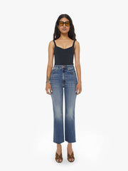 Women PETITES The Lil Hustler Ankle Fray | Mother Denim Blue