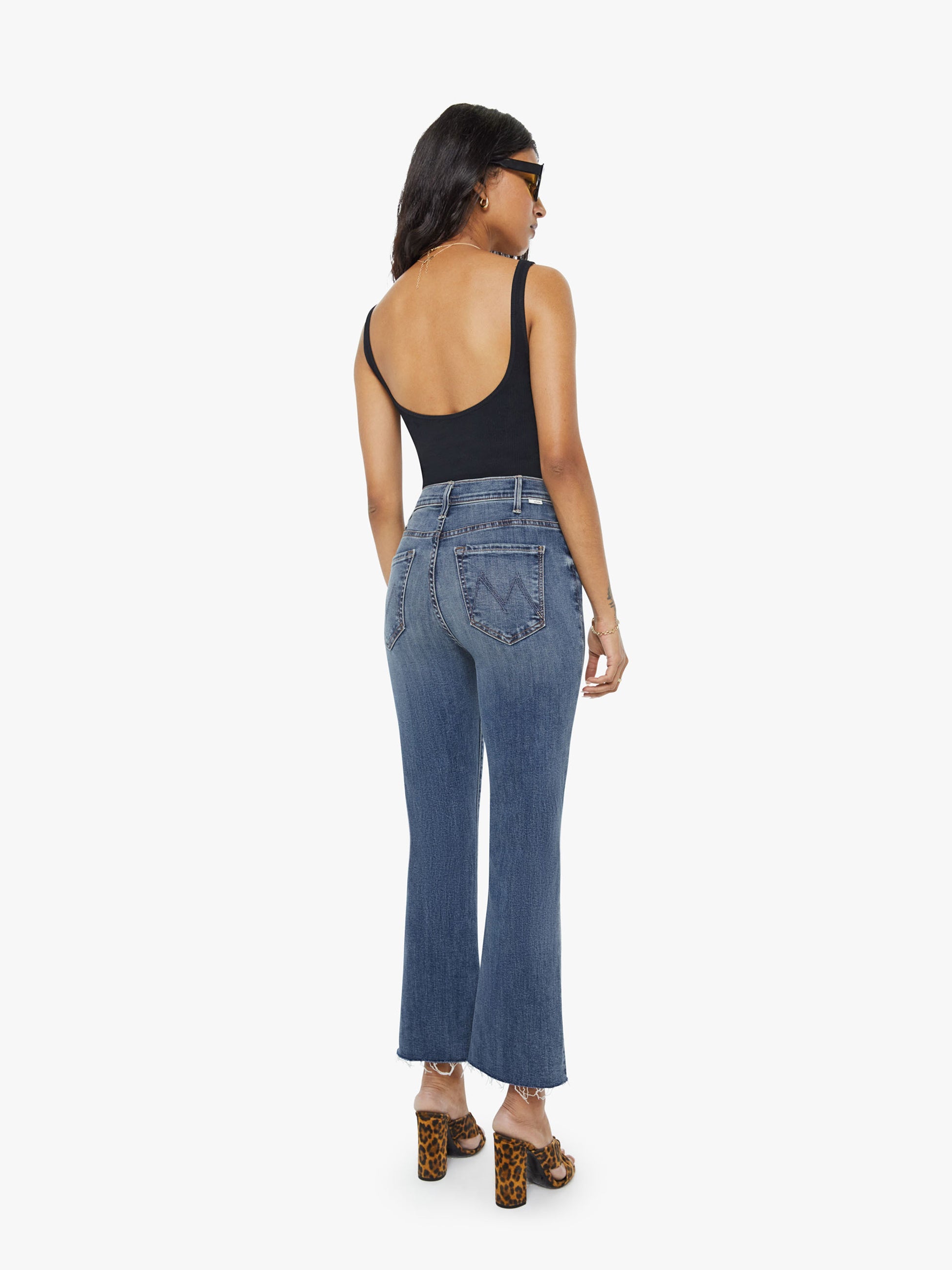 Women PETITES The Lil Hustler Ankle Fray | Mother Denim Blue