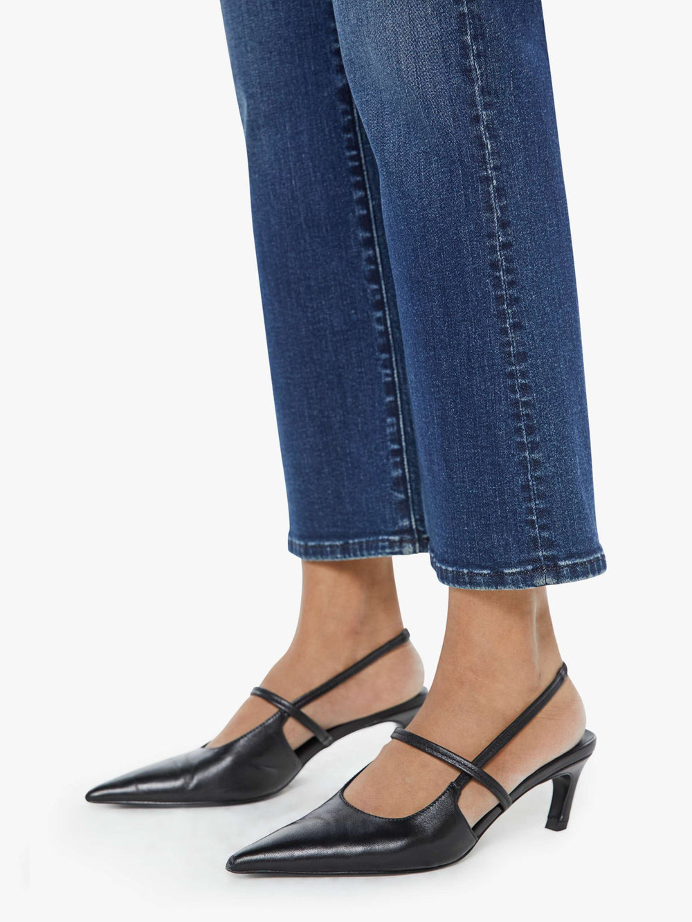 Women PETITES The Lil Hustler Ankle | Mother Denim Blue (Dark)