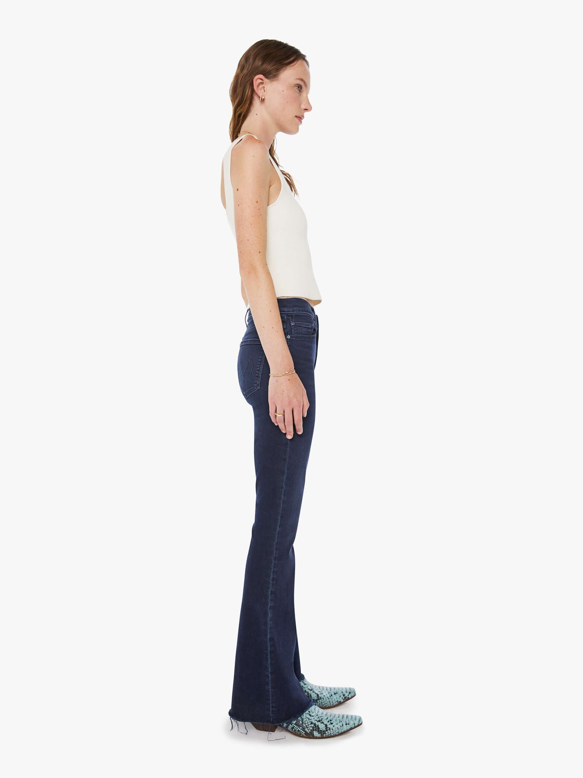 Women The Weekender Fray | Mother Denim Blue (Medium)