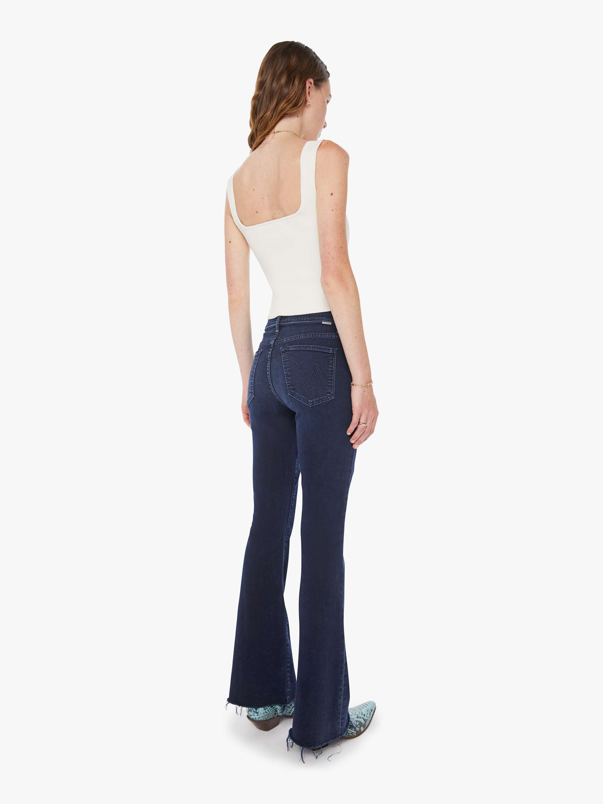 Women The Weekender Fray | Mother Denim Blue (Medium)
