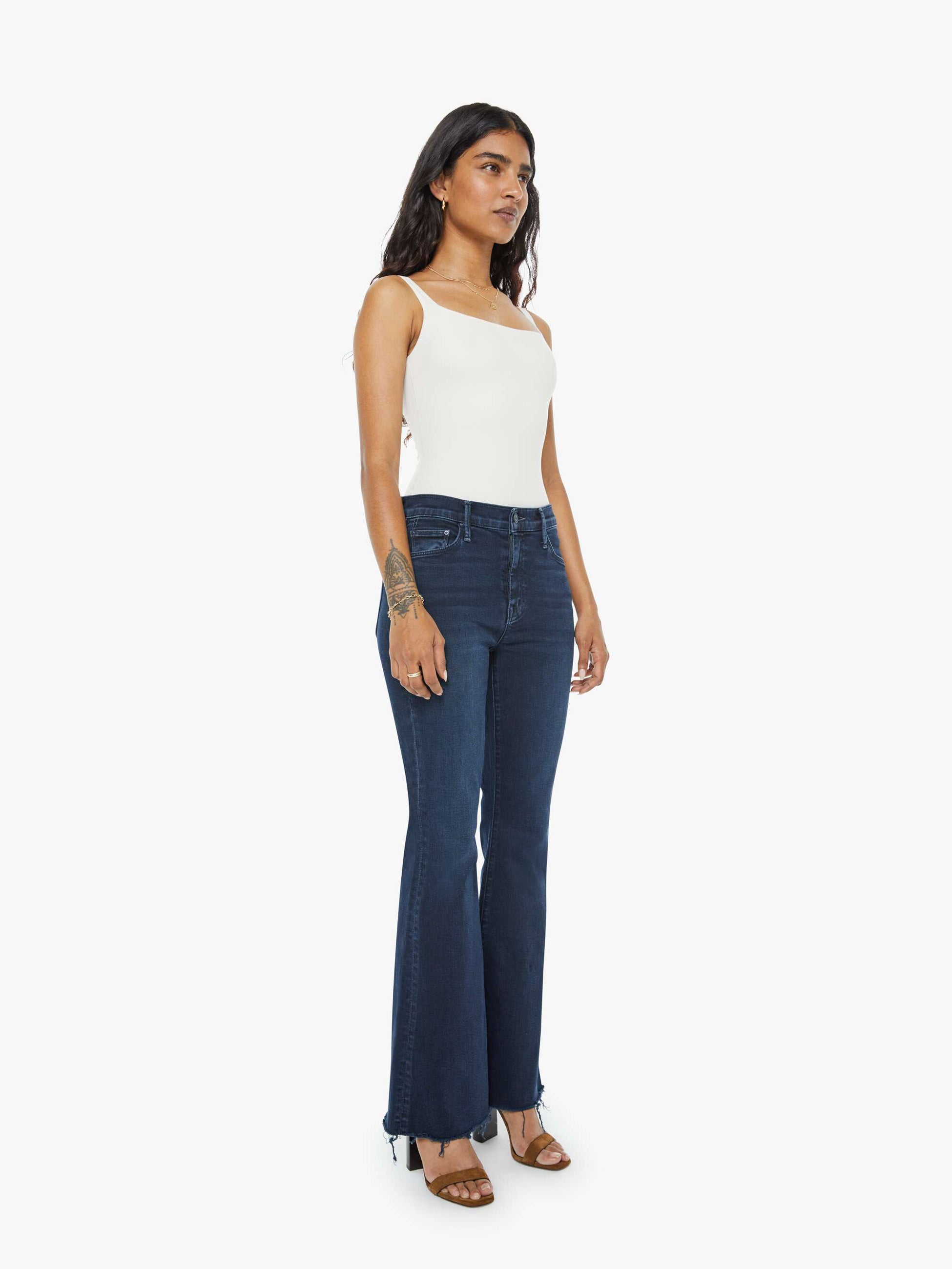 Women PETITES The Lil Weekender Fray | Mother Denim Blue (Medium)