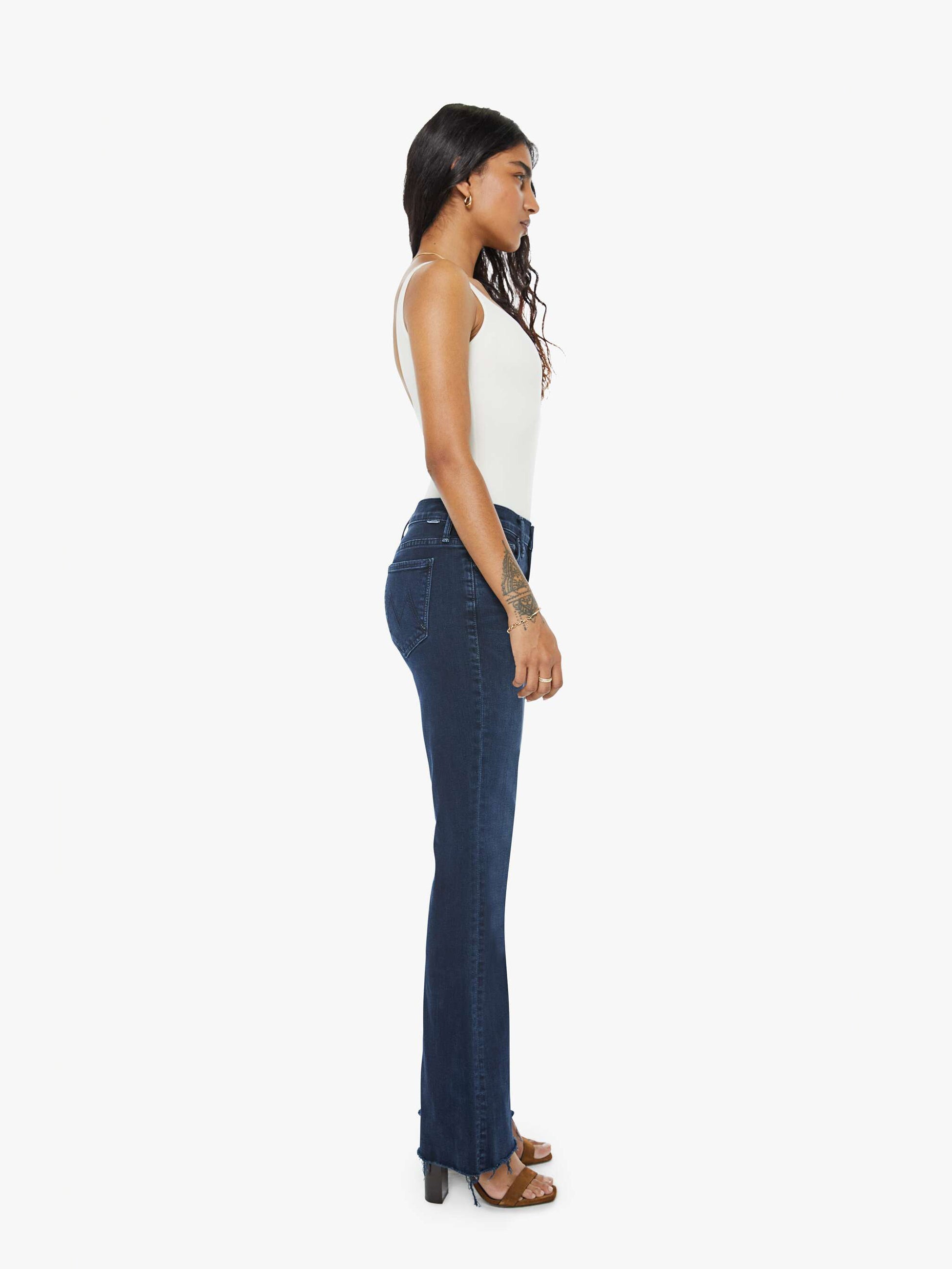 Women PETITES The Lil Weekender Fray | Mother Denim Blue (Medium)