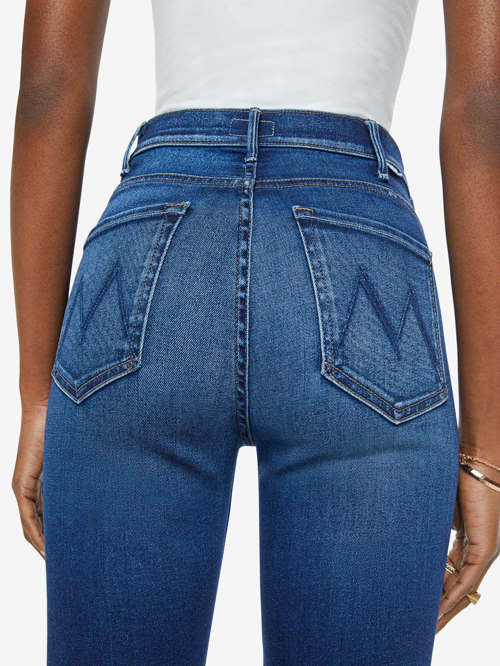 Women The Hustler Ankle | Mother Denim Blue (Navy)