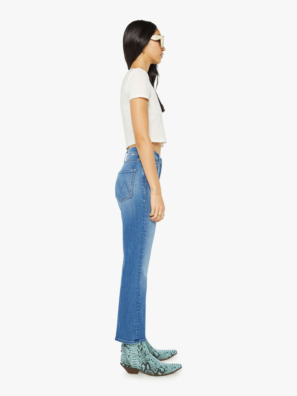 Women The Tripper Ankle | Mother Denim Blue (Medium)
