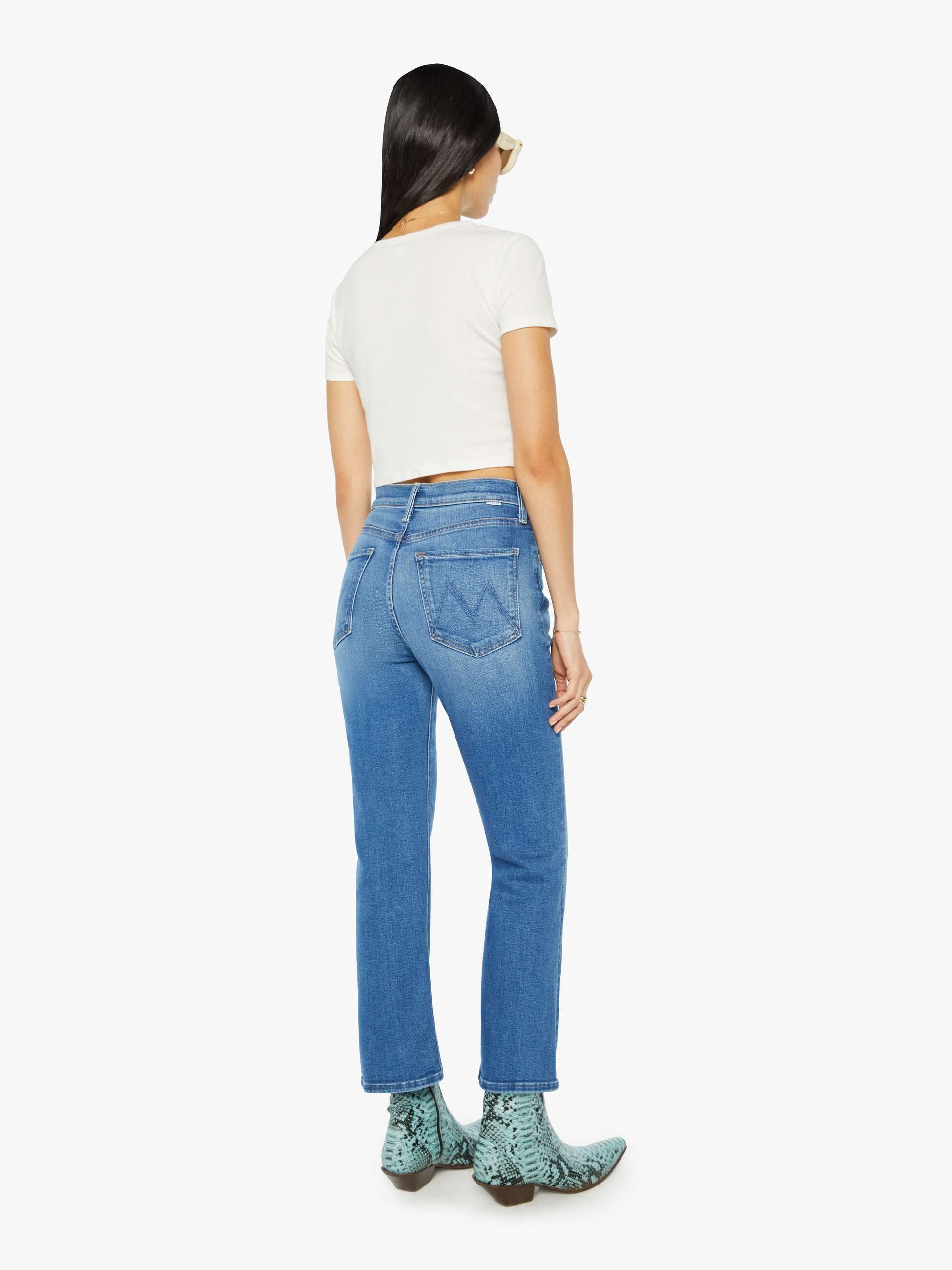 Women The Tripper Ankle | Mother Denim Blue (Medium)