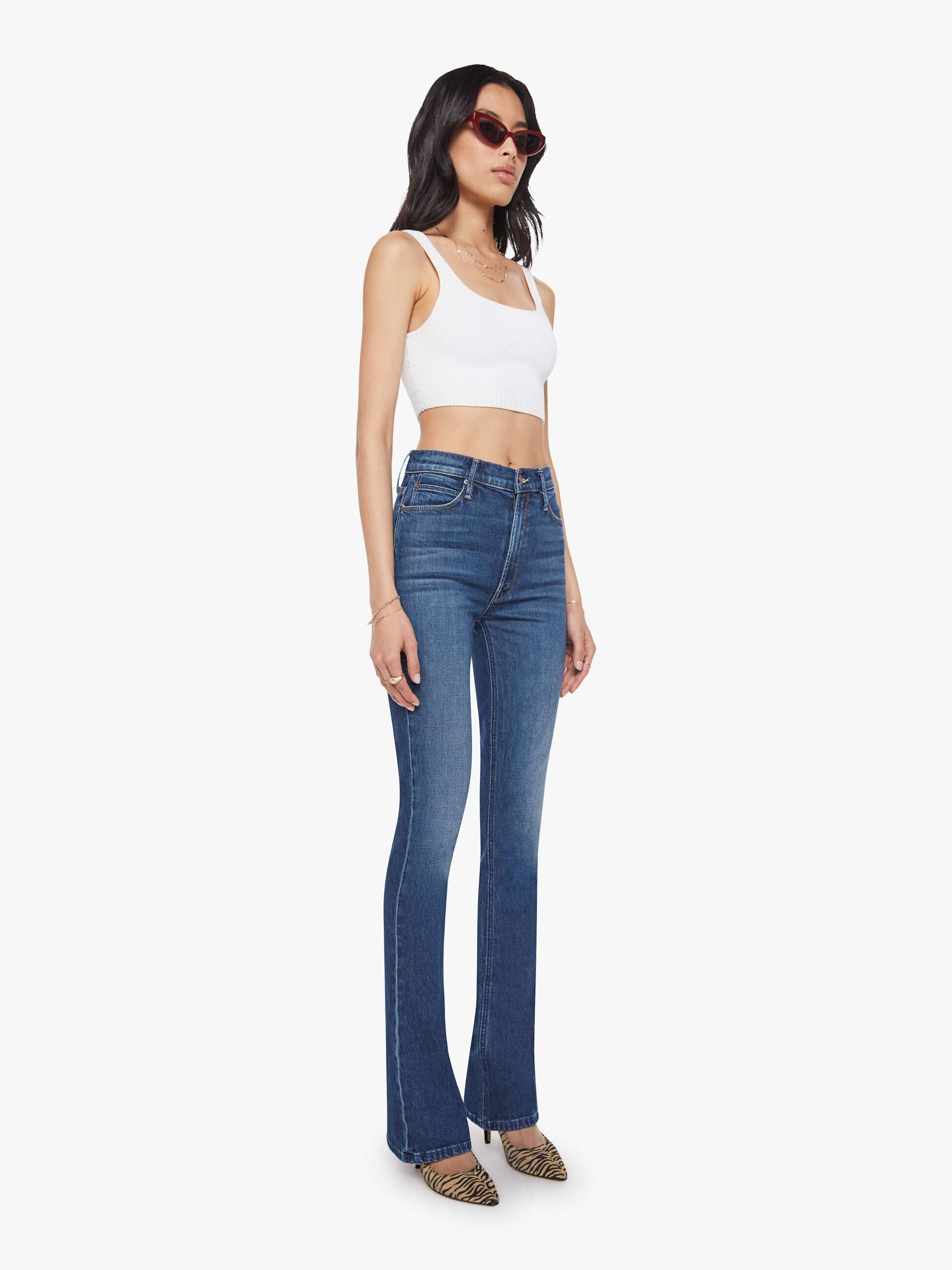 Women High Waisted Runaway | Mother Denim Blue (Navy)