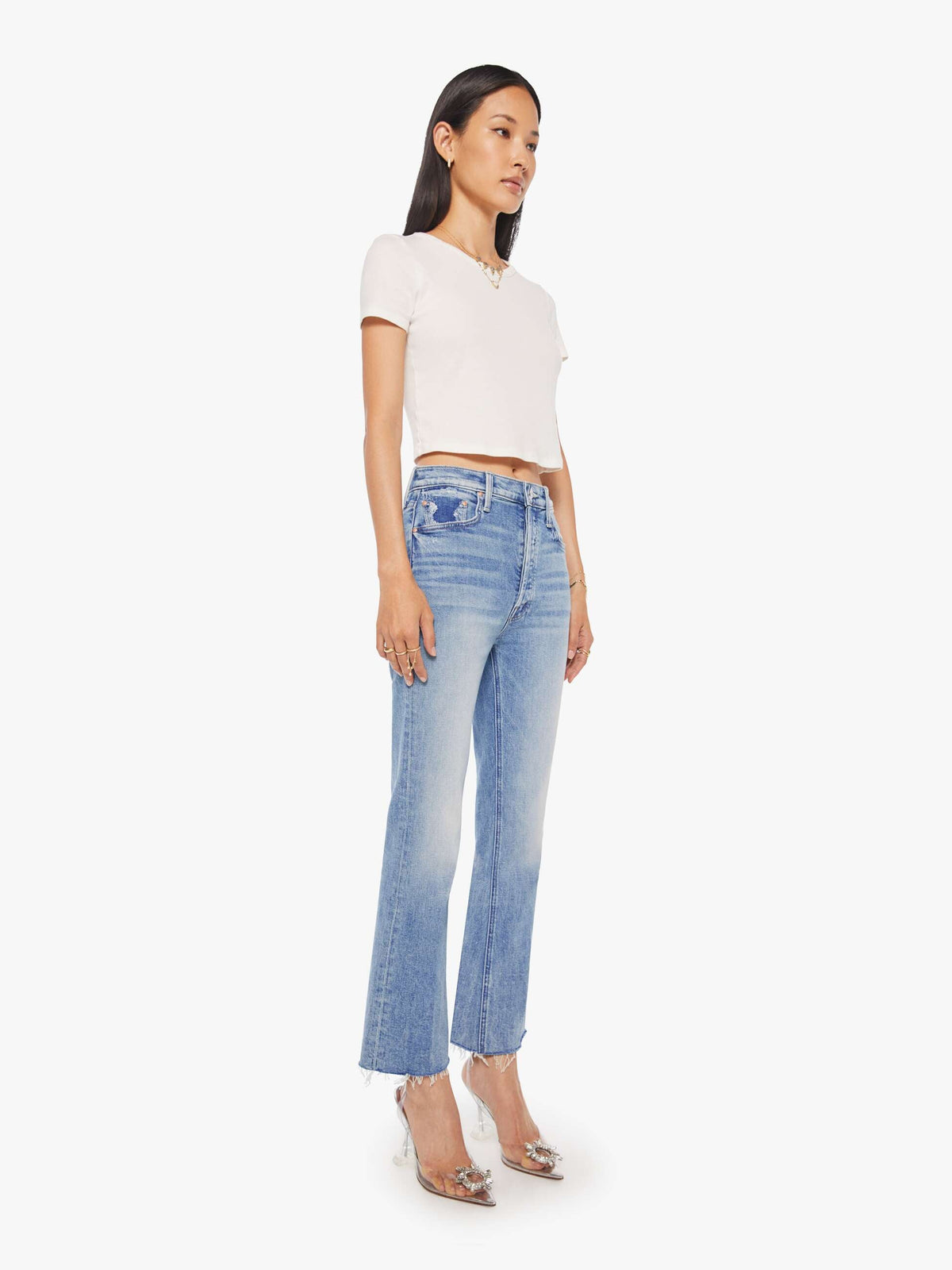 Women THE TRIPPER FLOOD FRAY LEFT IN THE DUST | Mother Denim Medium Blue