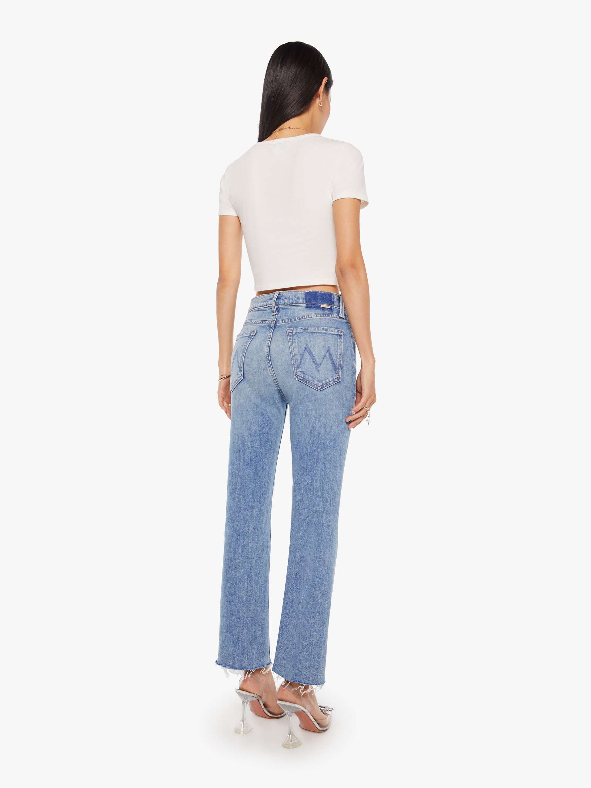 Women THE TRIPPER FLOOD FRAY LEFT IN THE DUST | Mother Denim Medium Blue