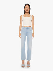 Women The Hustler Ankle Fray | Mother Denim Blue (Light-Pastel)