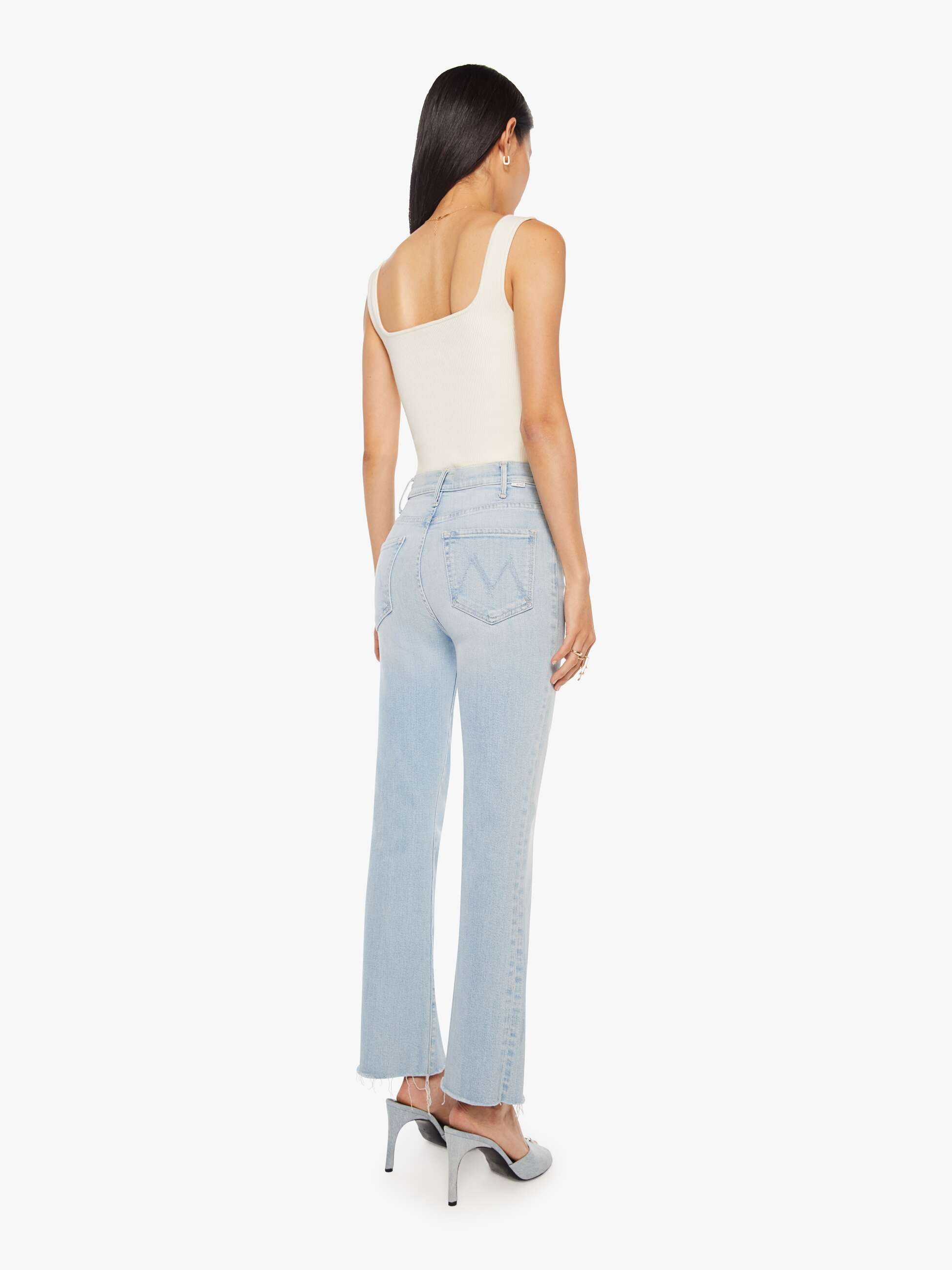 Women The Hustler Ankle Fray | Mother Denim Blue (Light-Pastel)