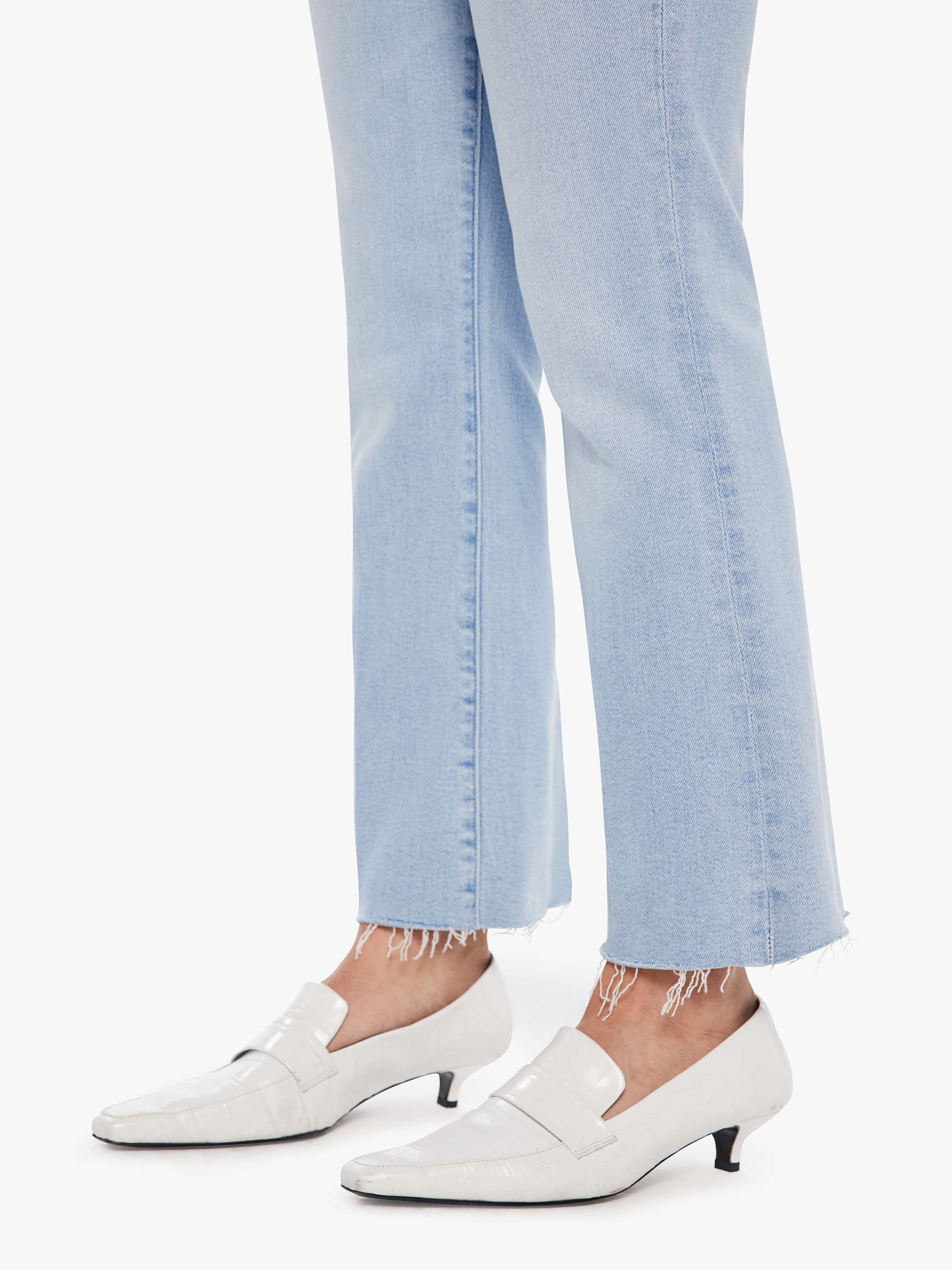Women The Hustler Ankle Fray | Mother Denim Blue (Light-Pastel)