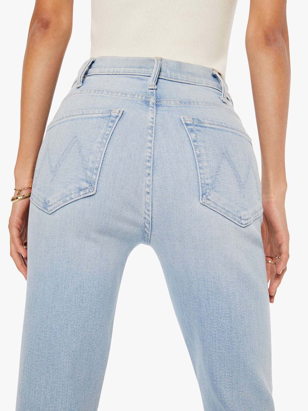 Women The Hustler Ankle Fray | Mother Denim Blue (Light-Pastel)
