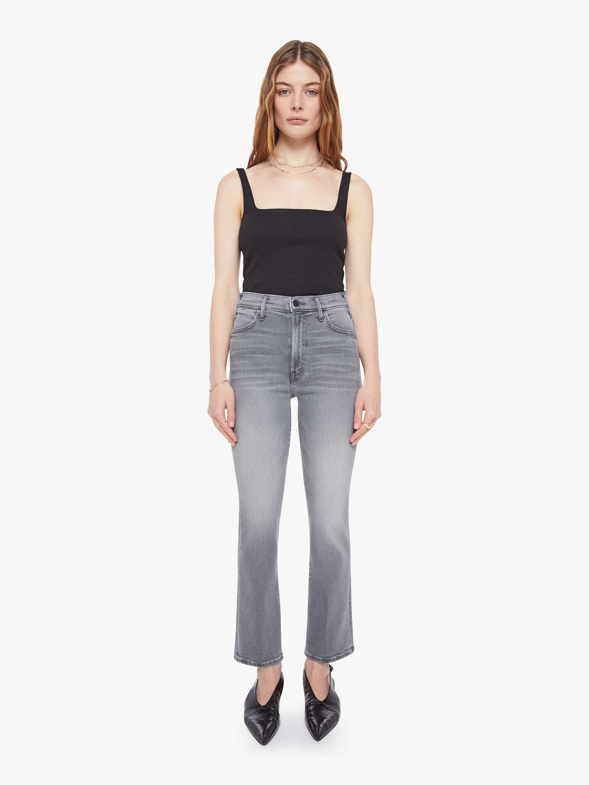 Women The Hustler Ankle | Mother Denim Grey