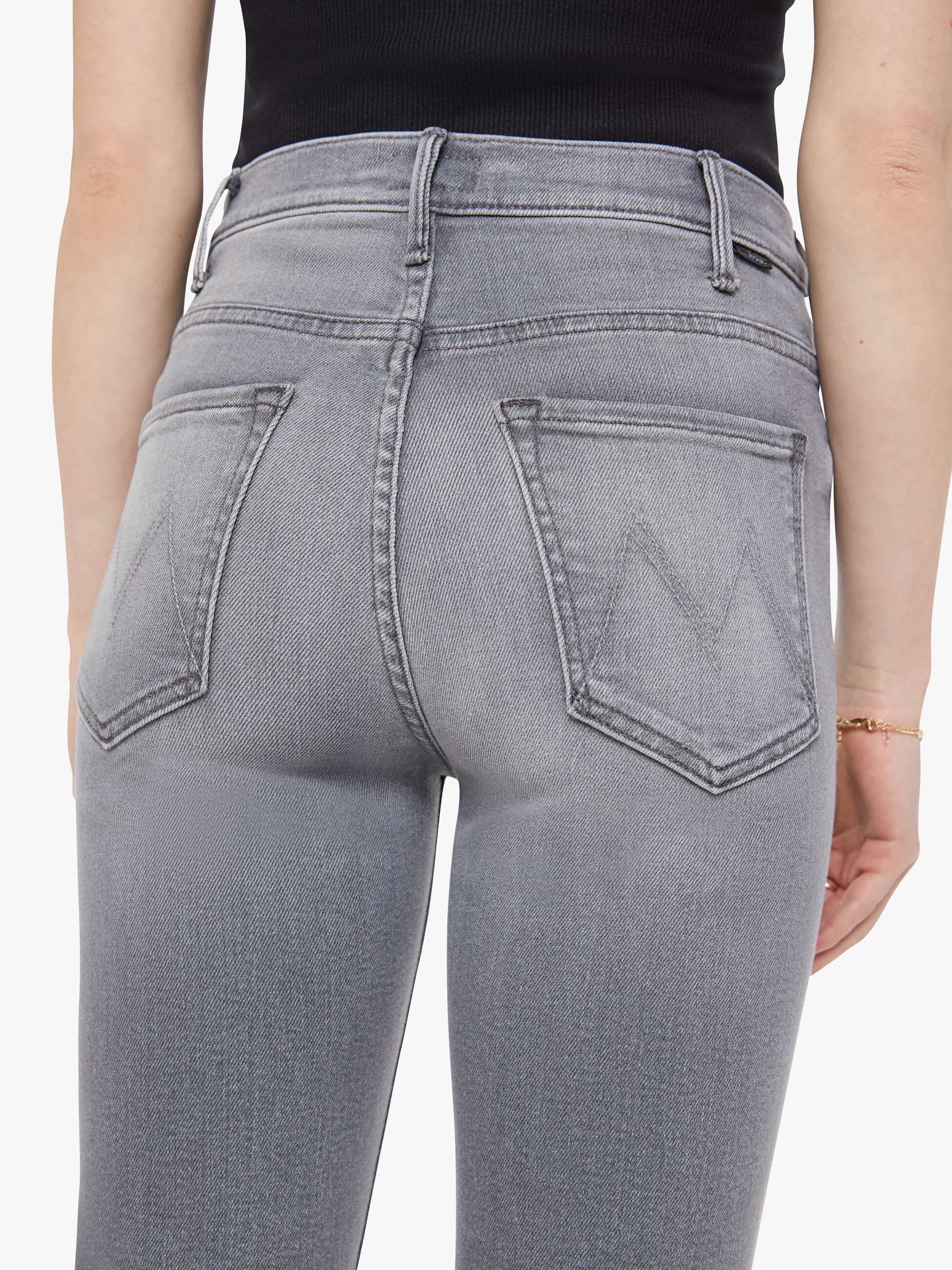 Women The Hustler Ankle | Mother Denim Grey