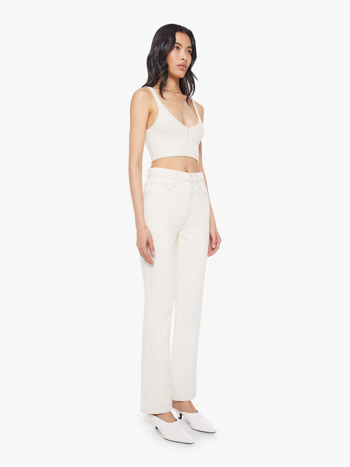 Women The Scooter Skimp | Mother Denim White (Natural)