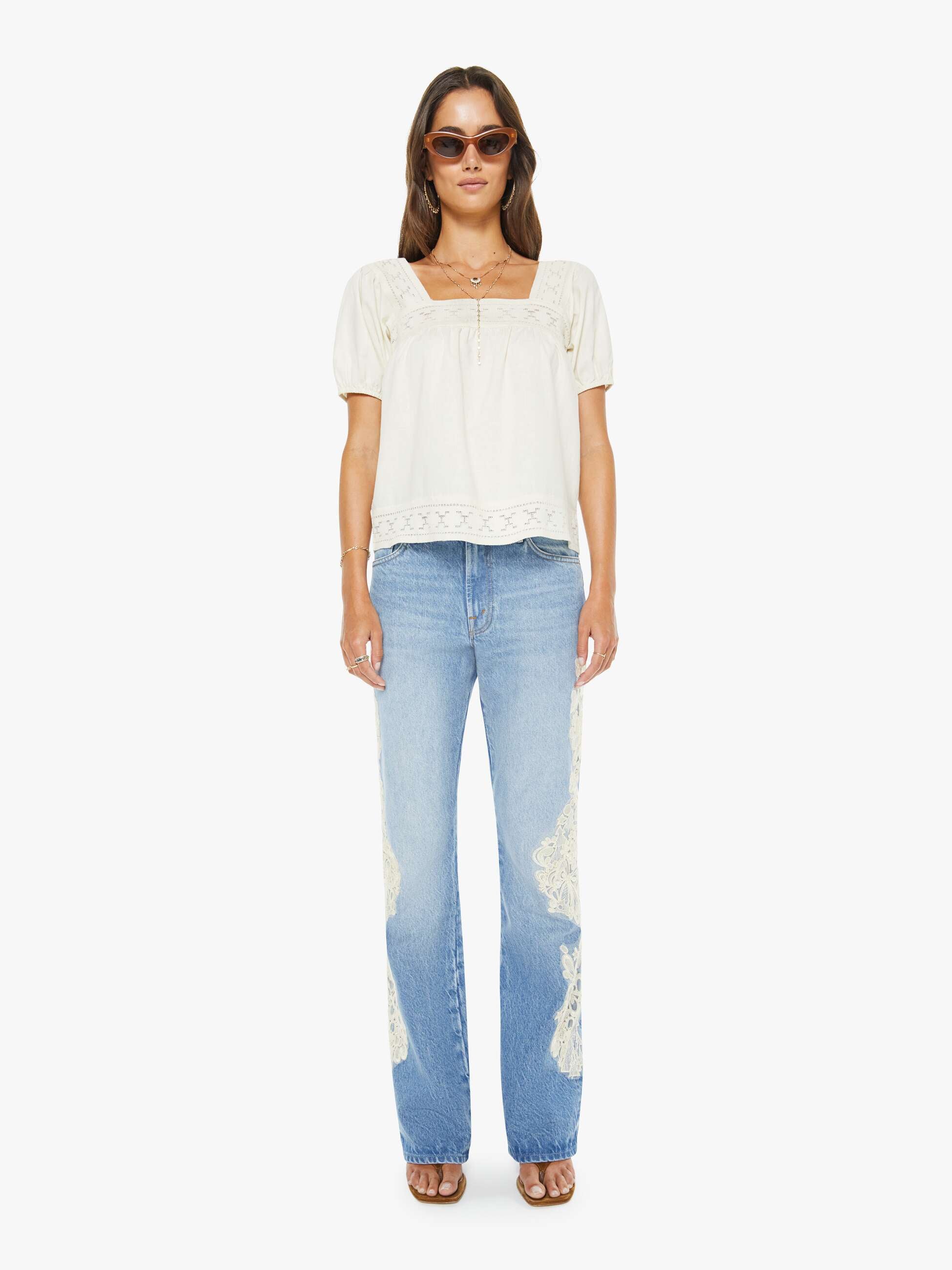 Women SNACKS! The Chomp Heel | Mother Denim Wish Bone