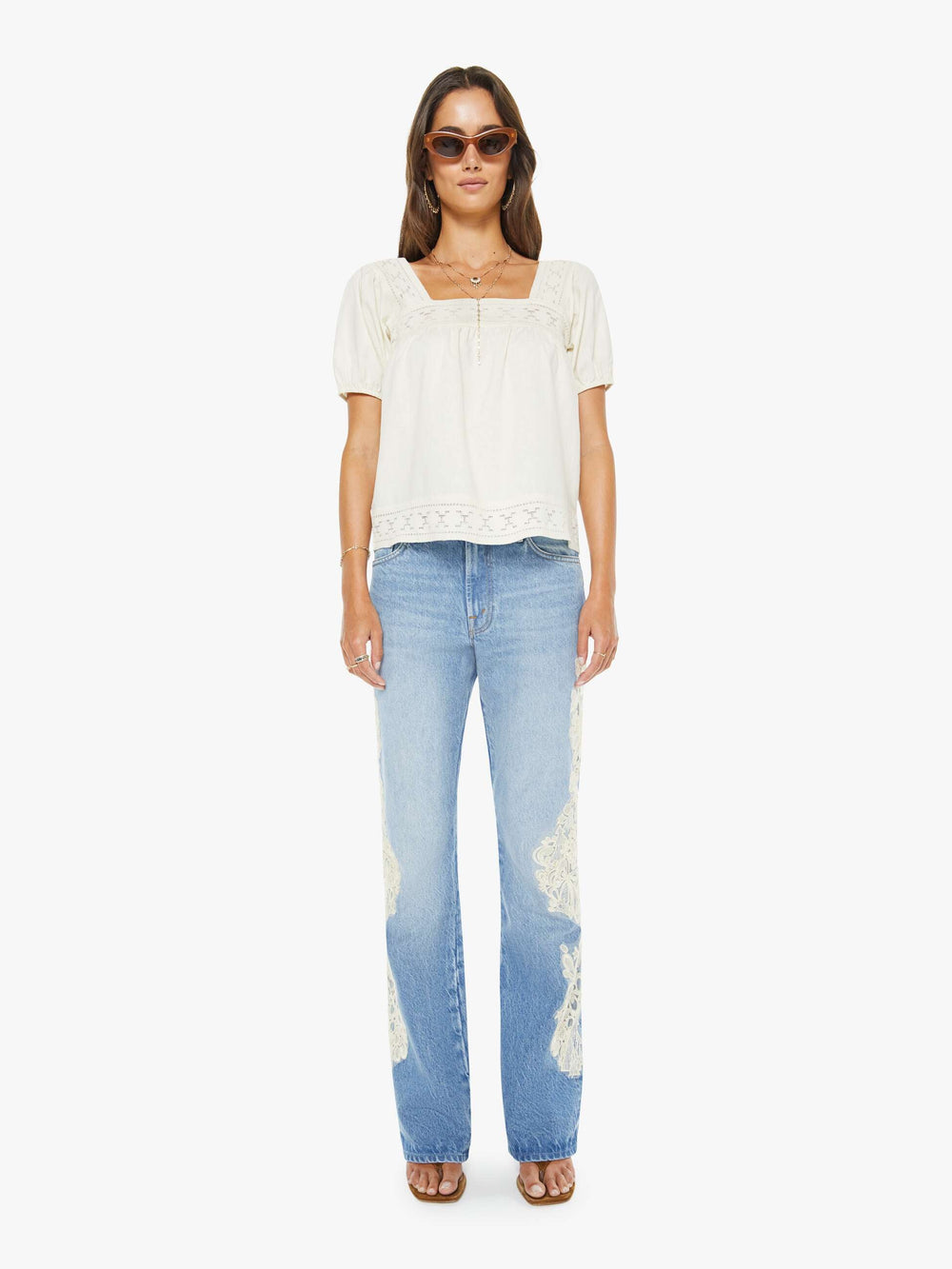 Women SNACKS! The Chomp Heel | Mother Denim Wish Bone