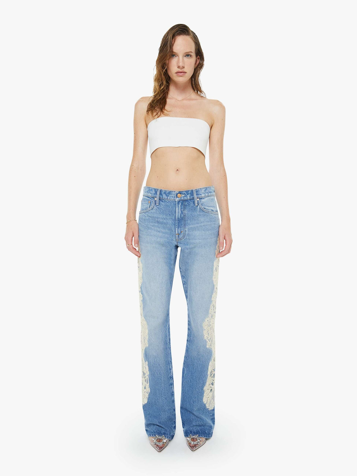 Women SNACKS! The Chomp Heel | Mother Denim Wish Bone