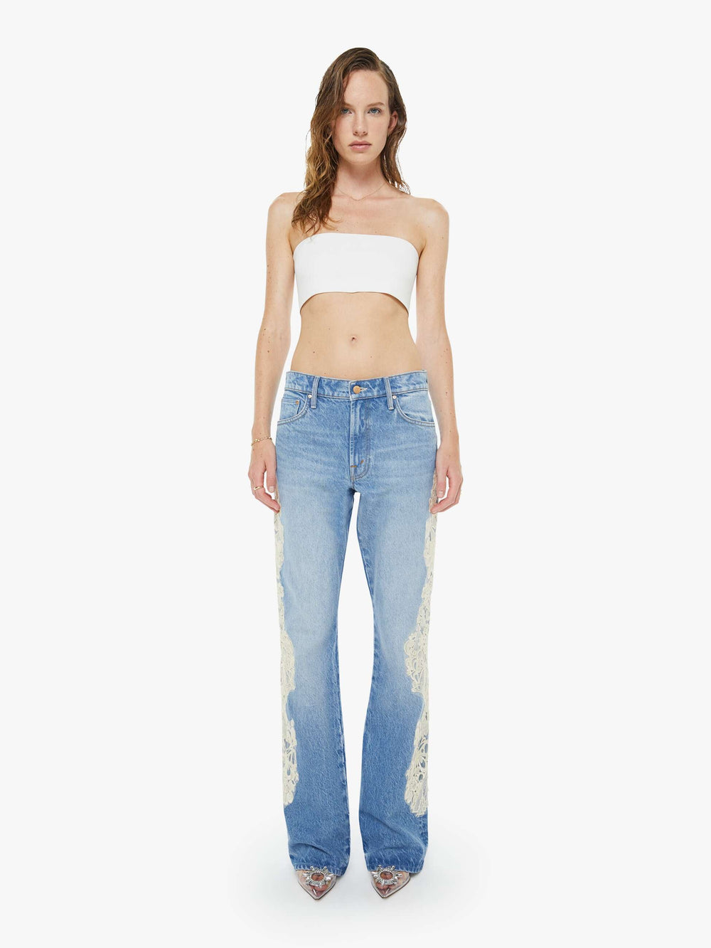 Women SNACKS! The Chomp Heel | Mother Denim Wish Bone