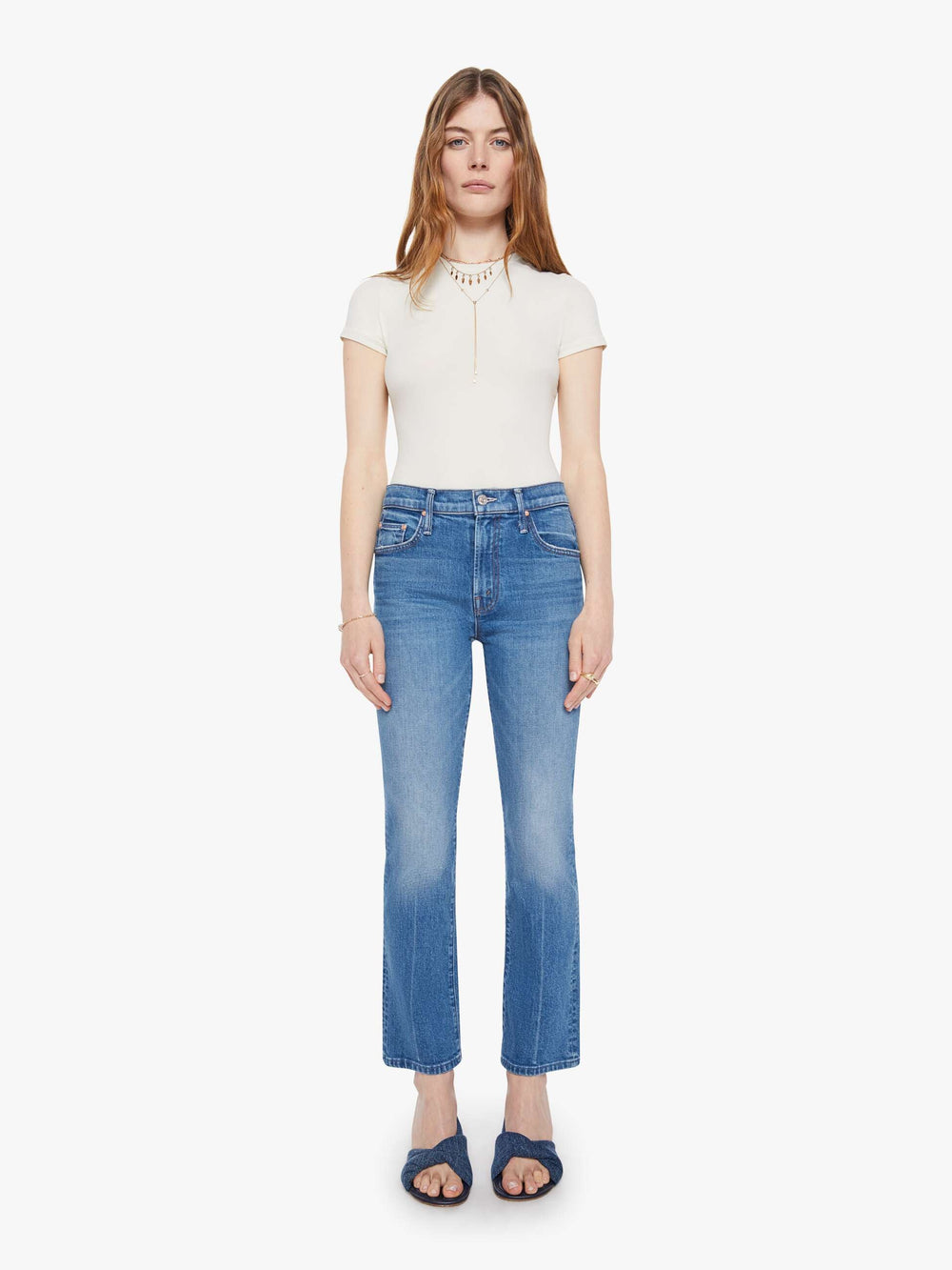 Women The Insider Ankle | Mother Denim Blue (Medium)