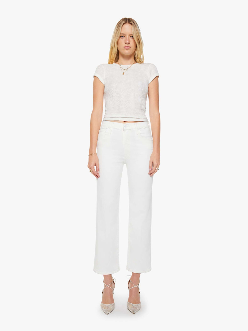 Women THE RAMBLER ZIP ANKLE FAIREST OF THEM ALL | Mother Denim White