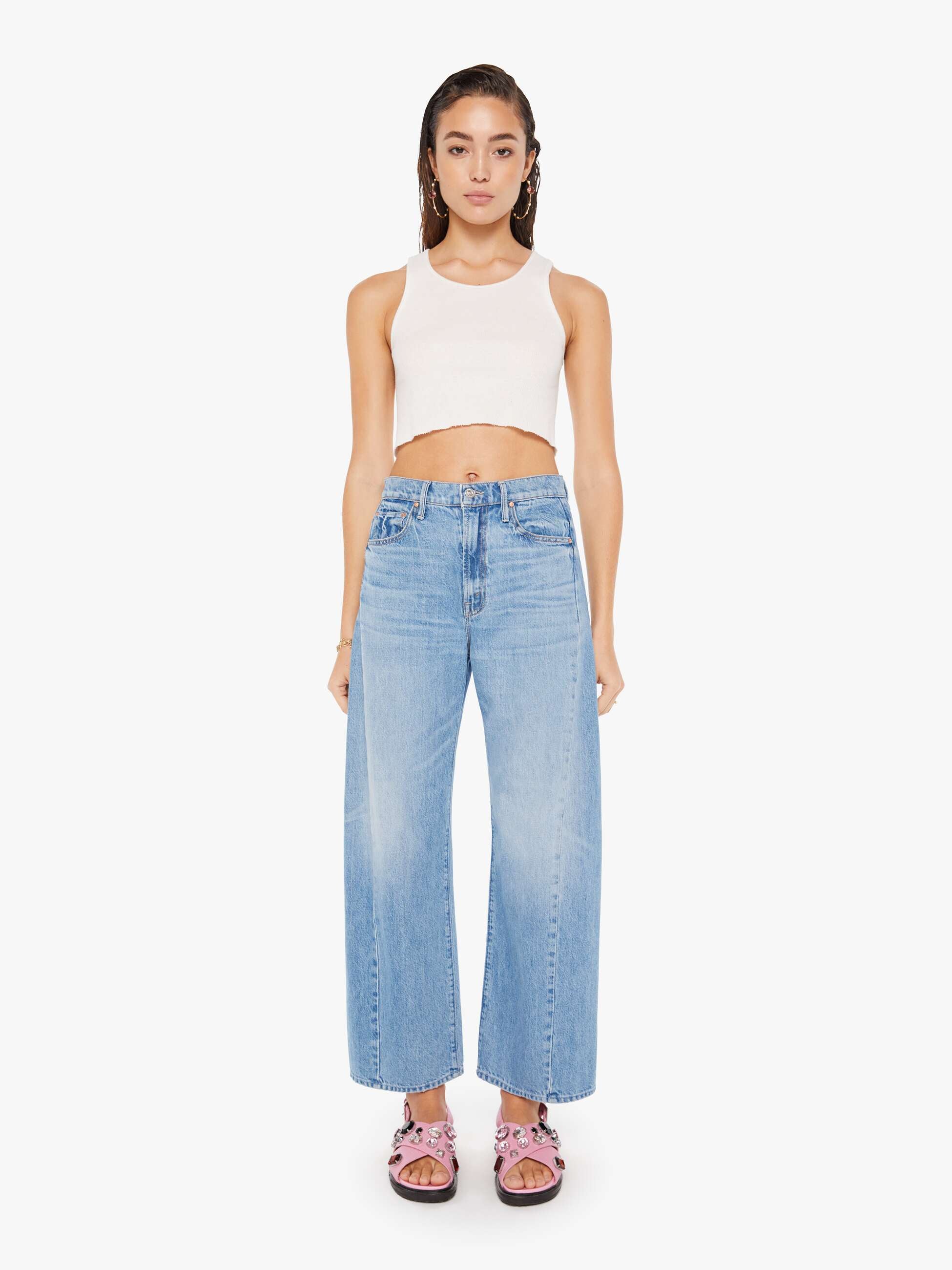 Women THE HALF-PIPE FLOOD MATERIAL GIRL | Mother Denim Blue (Light-Pastel)