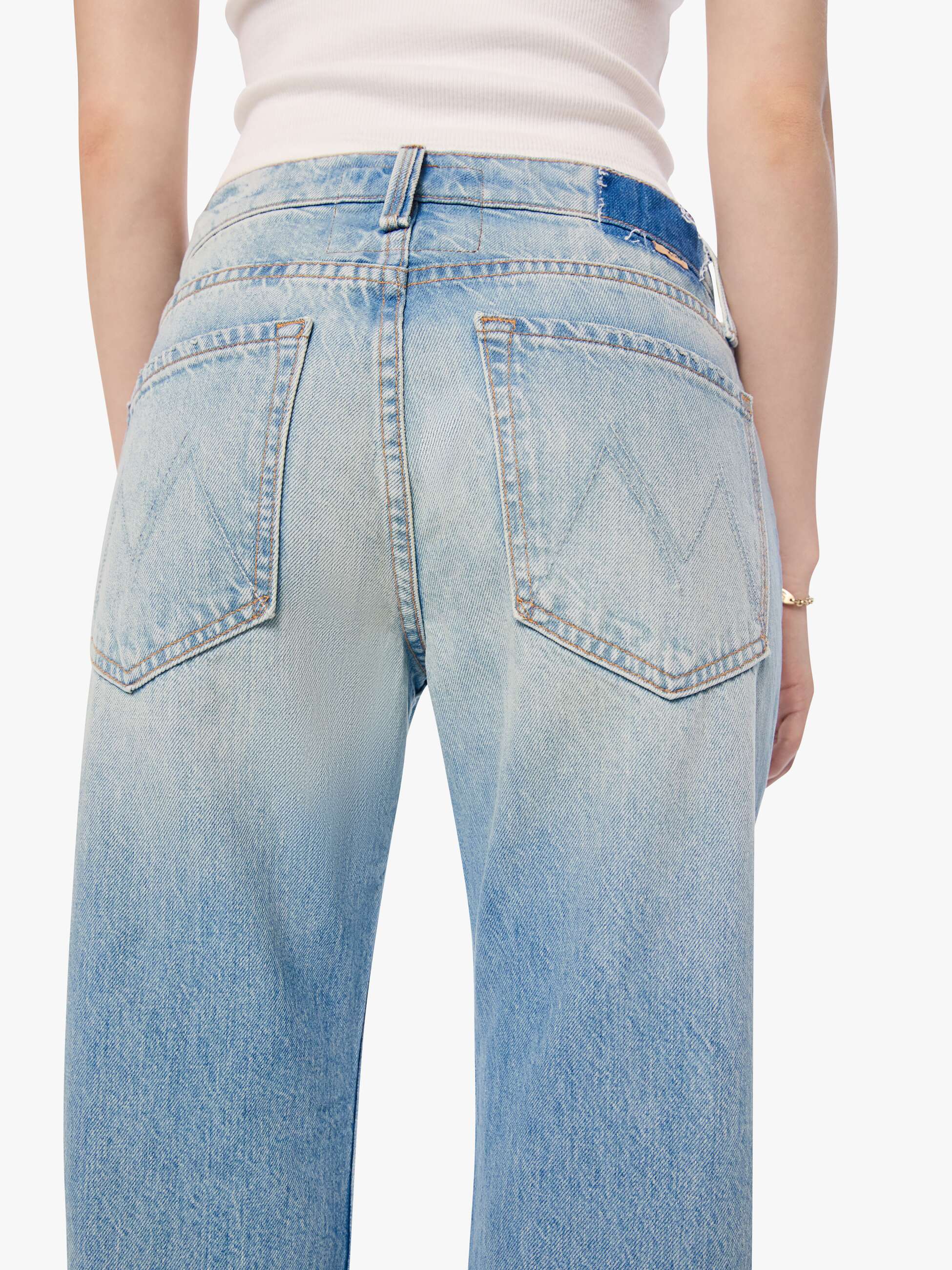 Women PETITES The Lil Reifler | Mother Denim Blue (Light-Pastel)