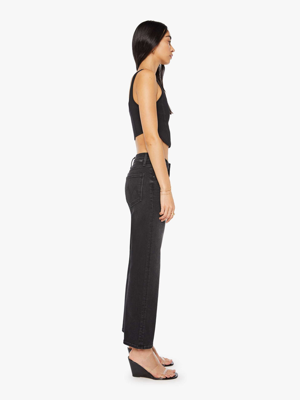 Women The Mid Rise Rambler Zip Flood | Mother Denim Spiked Hair Art Flair