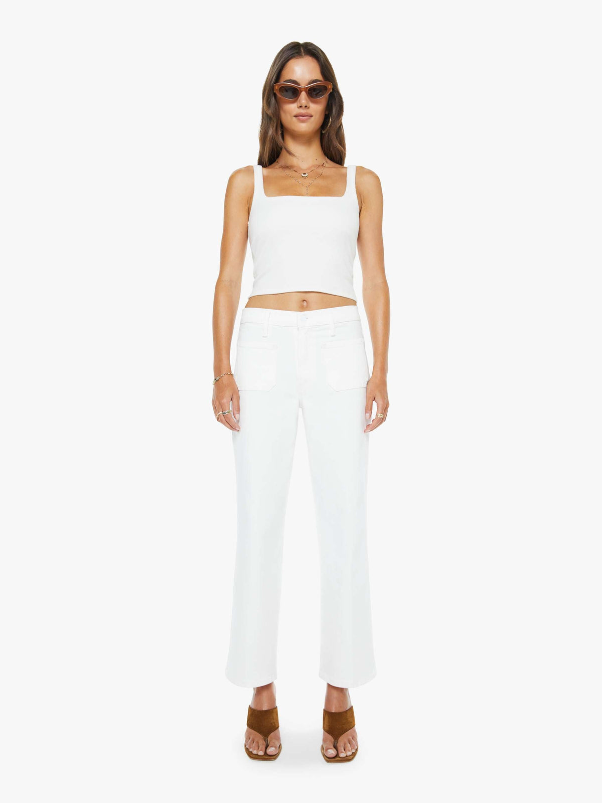 Women The Patch Pocket Mid Rise Maven Ankle | Mother Denim Totally Innocent