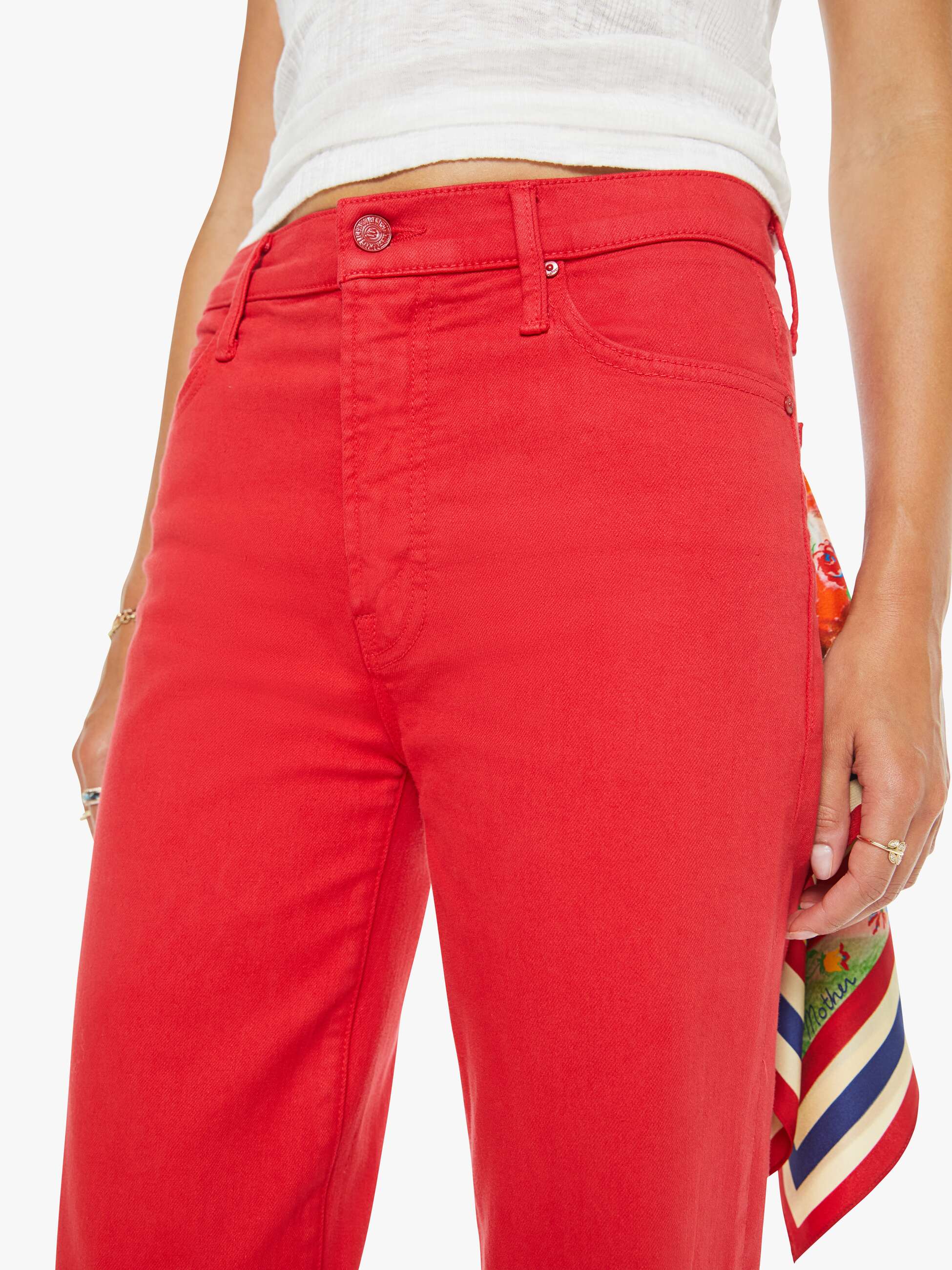 Women The Kick It | Mother Denim Tango Red