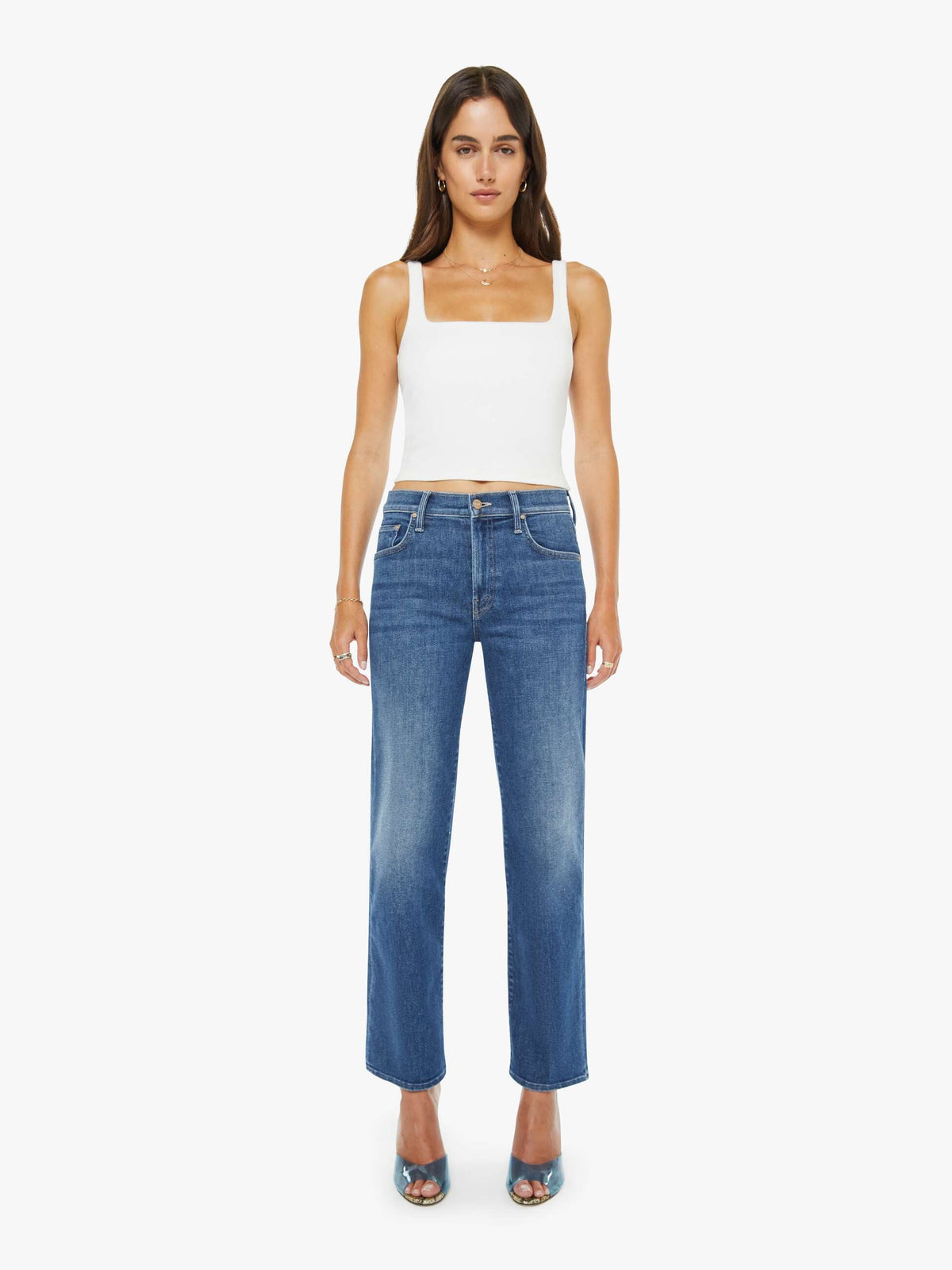 Women The Mid Rise Rambler Zip Ankle | Mother Denim Catch My Drift
