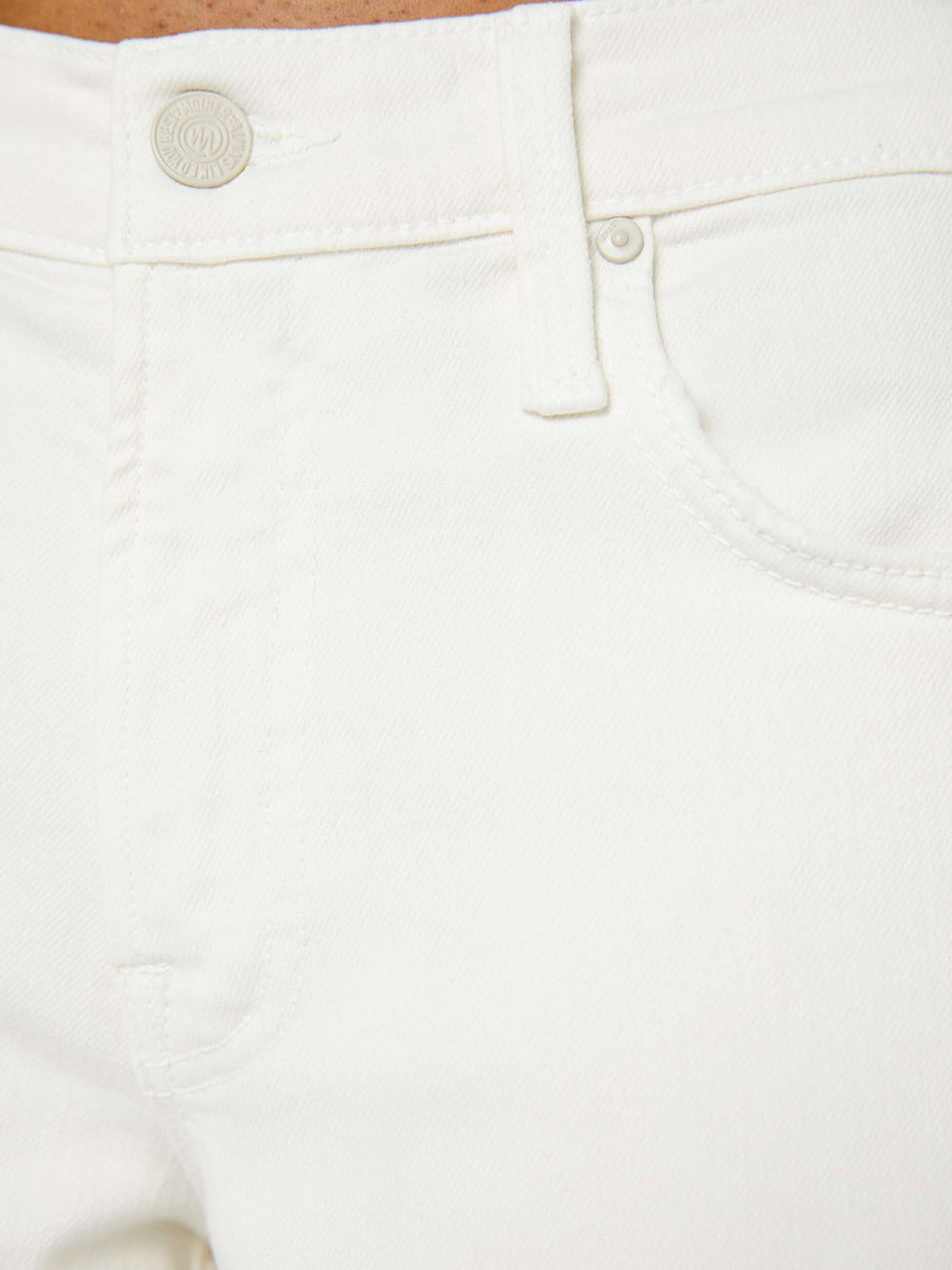 Women PETITES The Lil Mid Rise Headliner Sneak | Mother Denim Cream Puffs