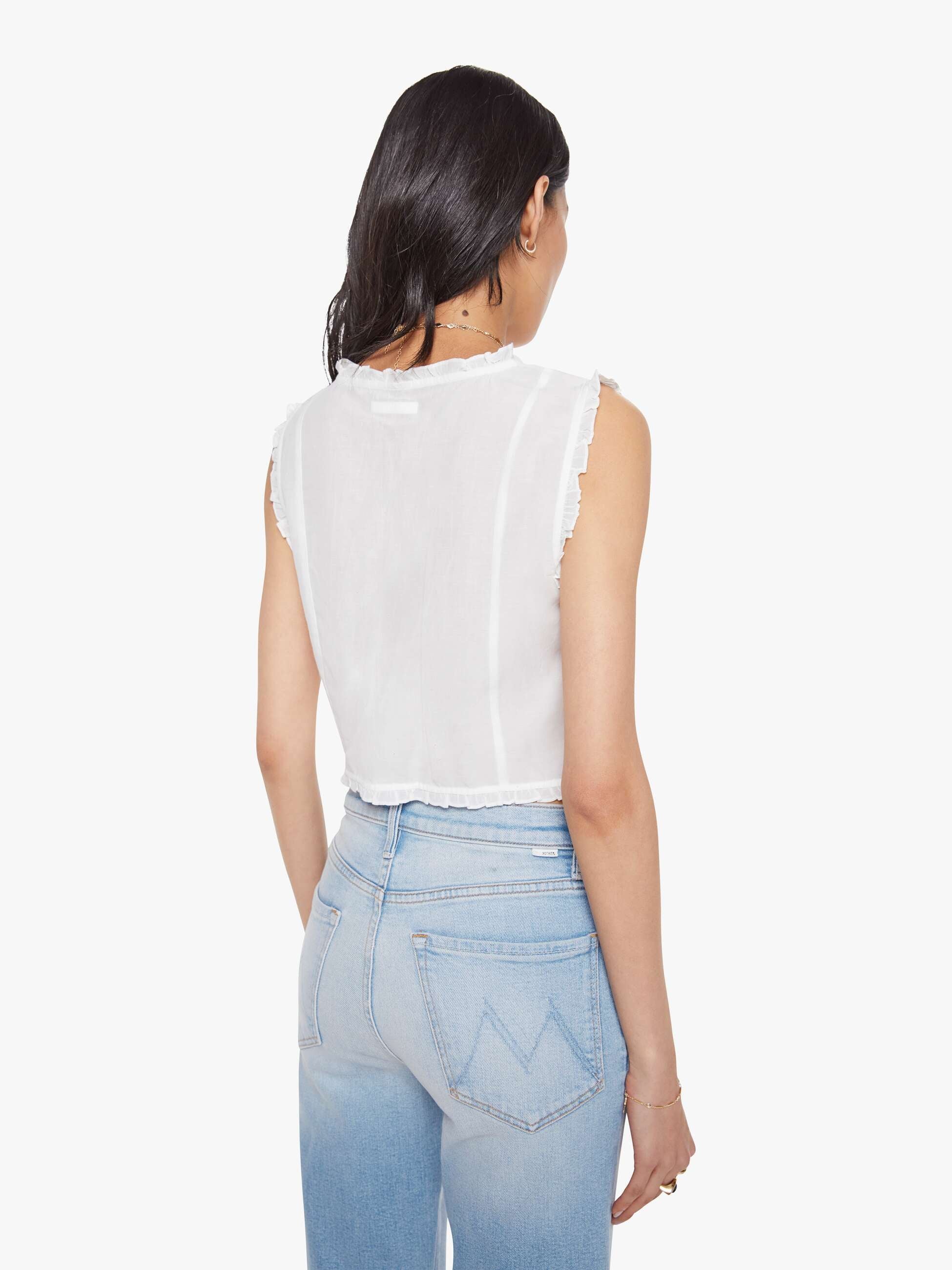 Women The Rambler Zip Slice Hover Fray | Mother Denim Blue (Light-Pastel)