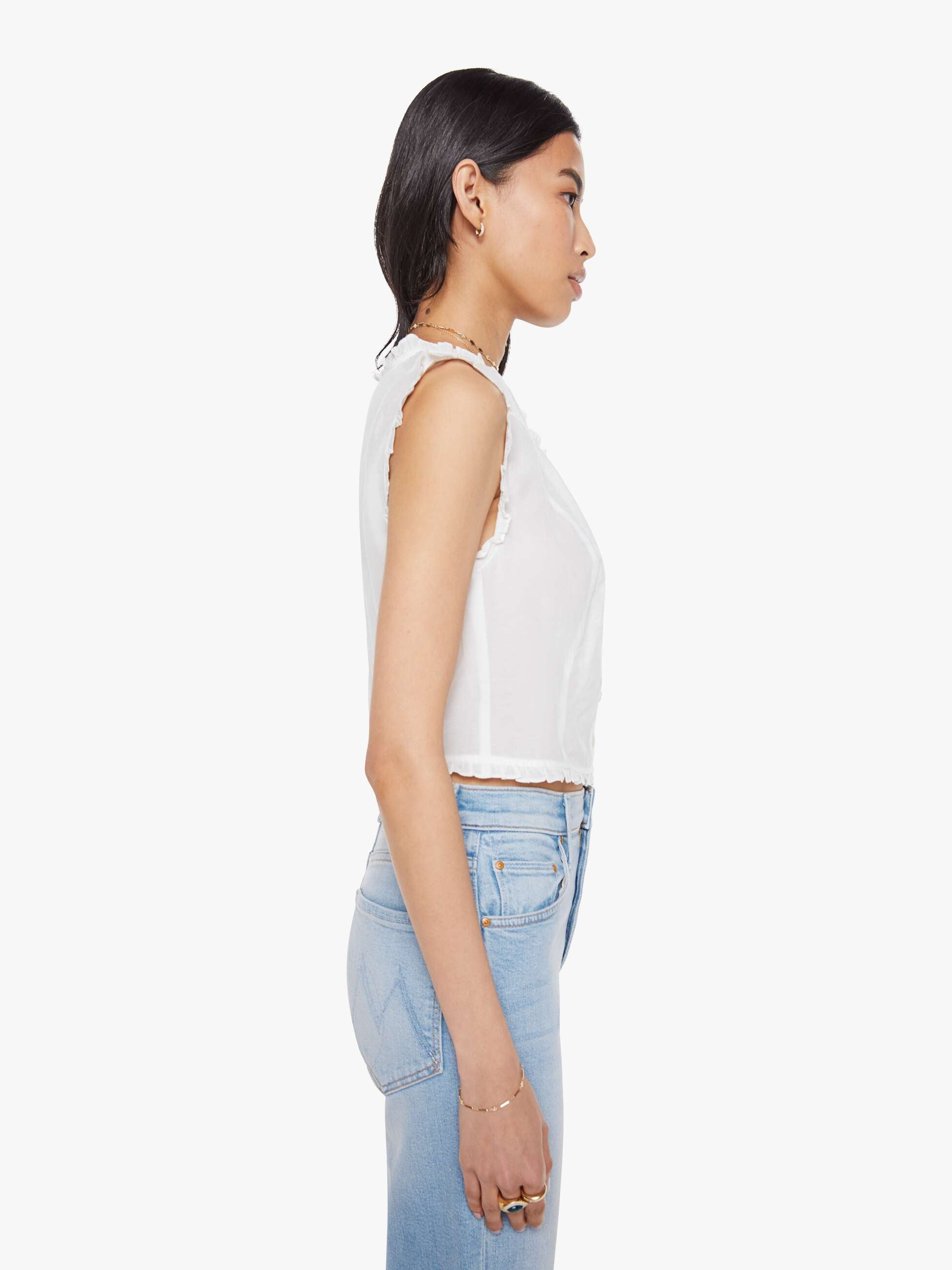 Women The Rambler Zip Slice Hover Fray | Mother Denim Blue (Light-Pastel)