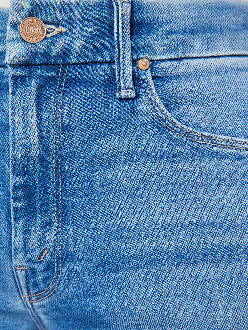 Women PETITES The Lil Roller Fray | Mother Denim Blue (Medium)